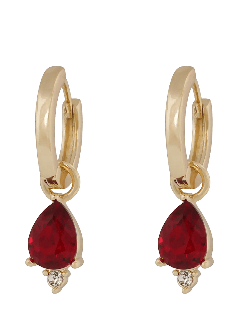 SNÖ of Sweden - Eira navette ring ear g/red - Onesize - Øreringe med vedhæng - g/red - 1