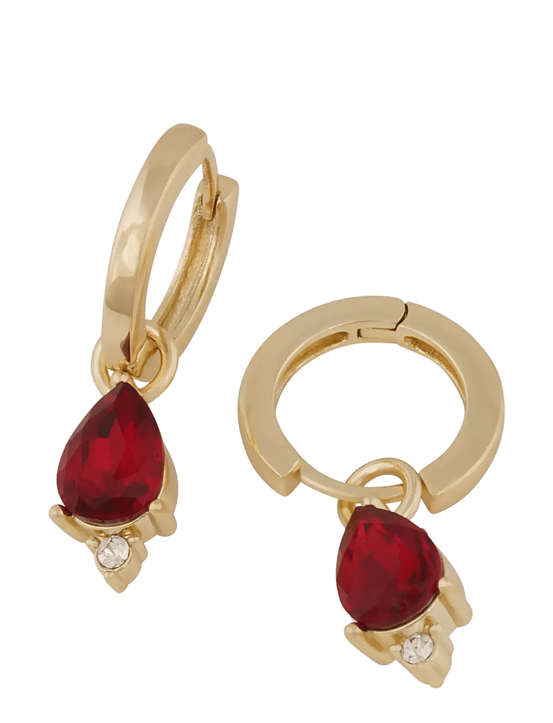 SNÖ of Sweden - Eira navette ring ear g/red - Onesize - Øreringe med vedhæng - g/red - 2