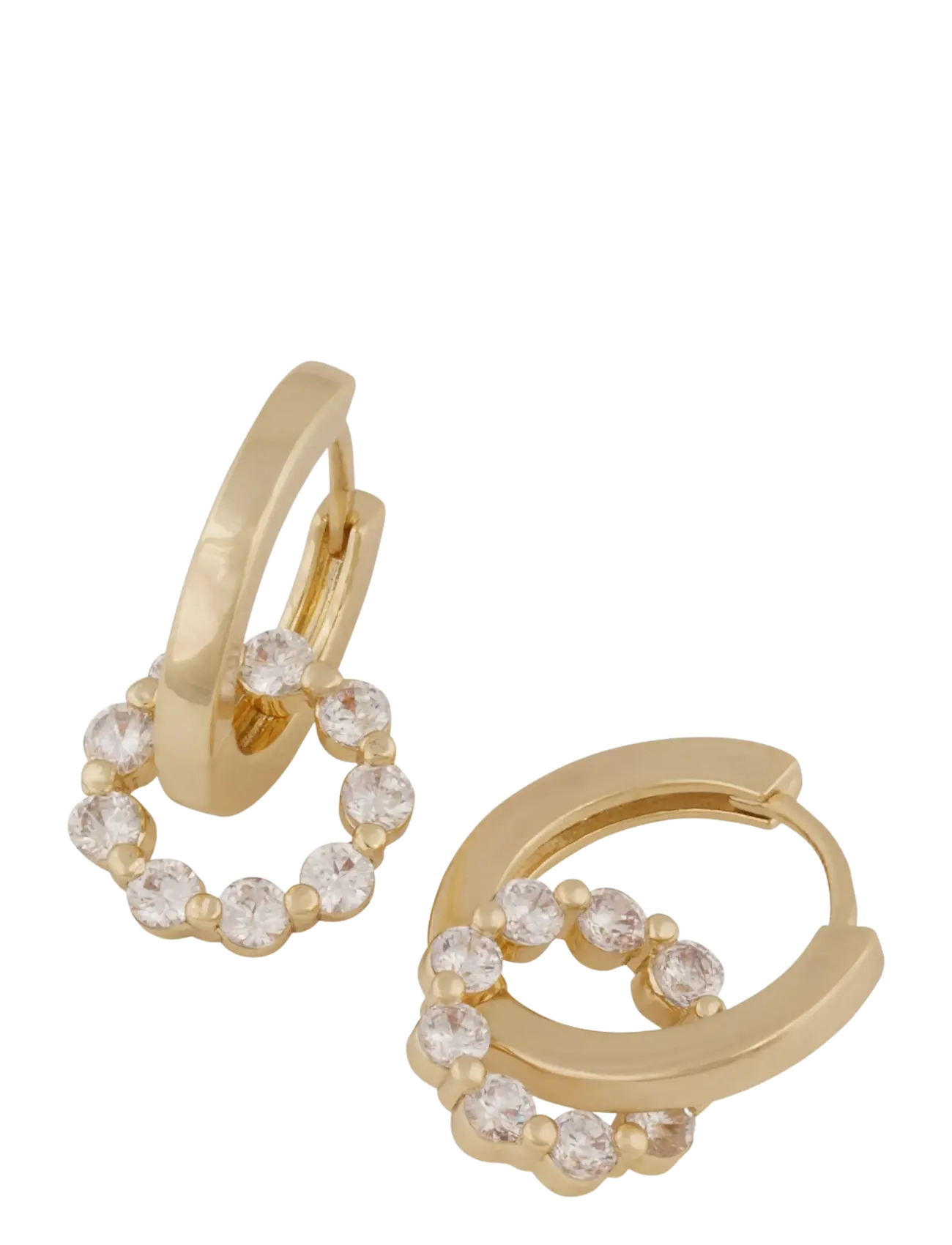 SNÖ of Sweden - Eira crystal circle ring ear g/clear - Onesize - oorhangers - g/clear - 2