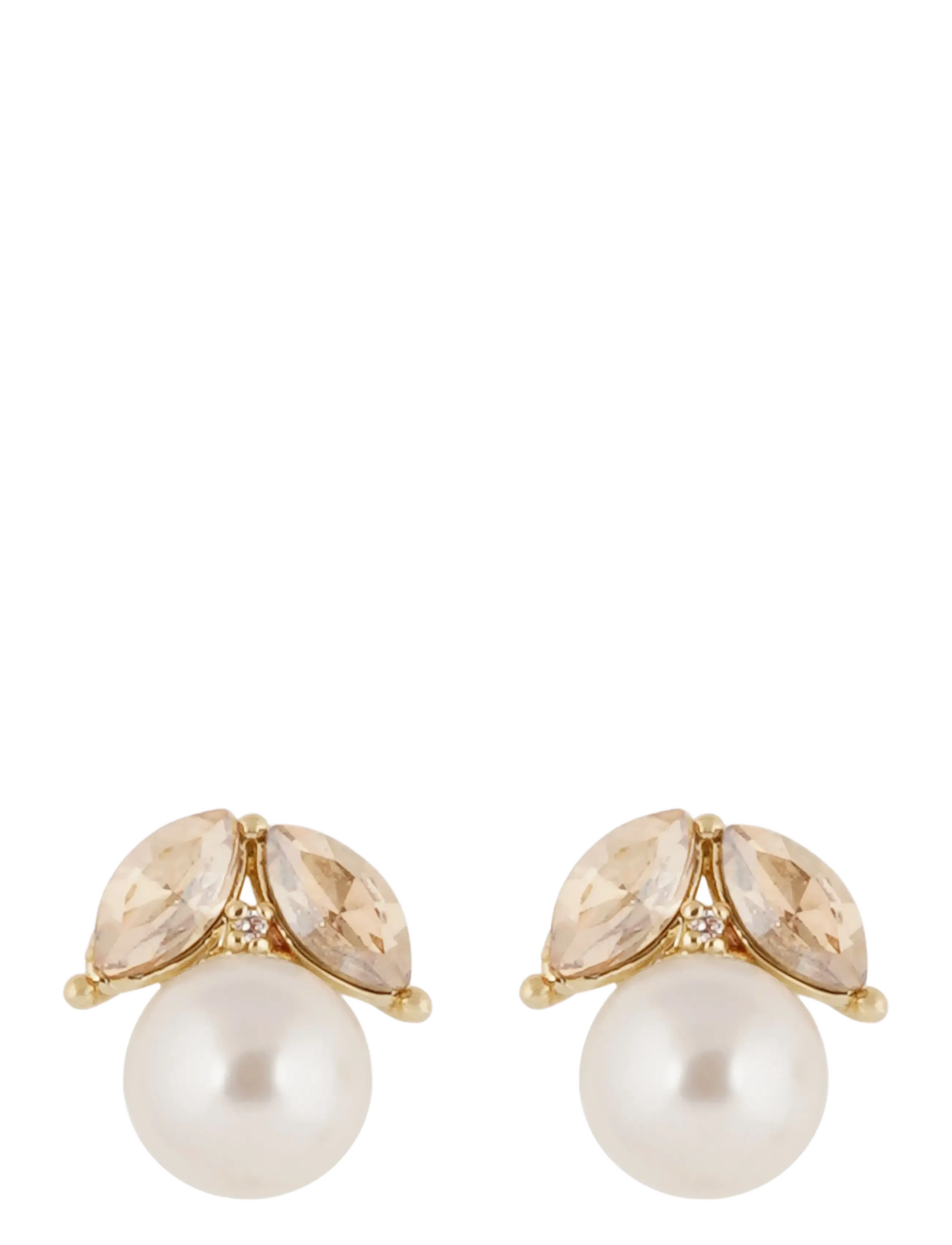 SNÖ of Sweden Eira pearl ear g/champagne - Onesize - Perleøreringe - G/CHAMPAGNE / gold