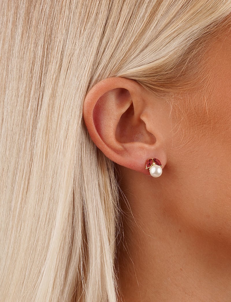 SNÖ of Sweden - Eira pearl ear g/red - Onesize - pärlörhängen - g/red - 0