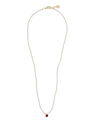 SNÖ of Sweden Noctelle pearl neck 42 g/red - 42 cm - Pärlhalsband - G/RED / red