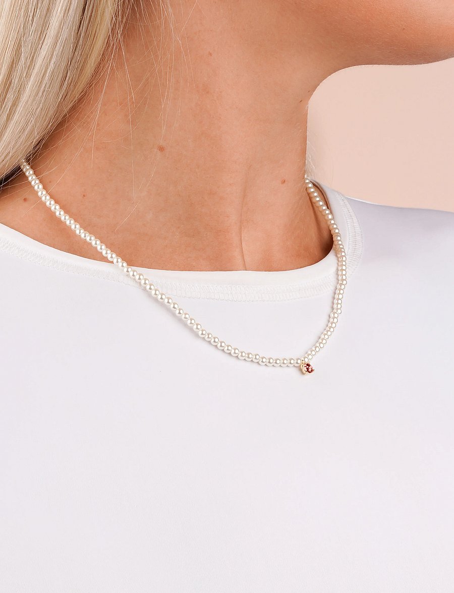 SNÖ of Sweden - Noctelle pearl neck 42 g/red - 42 cm - pärlitega kaelakeed - g/red - 0