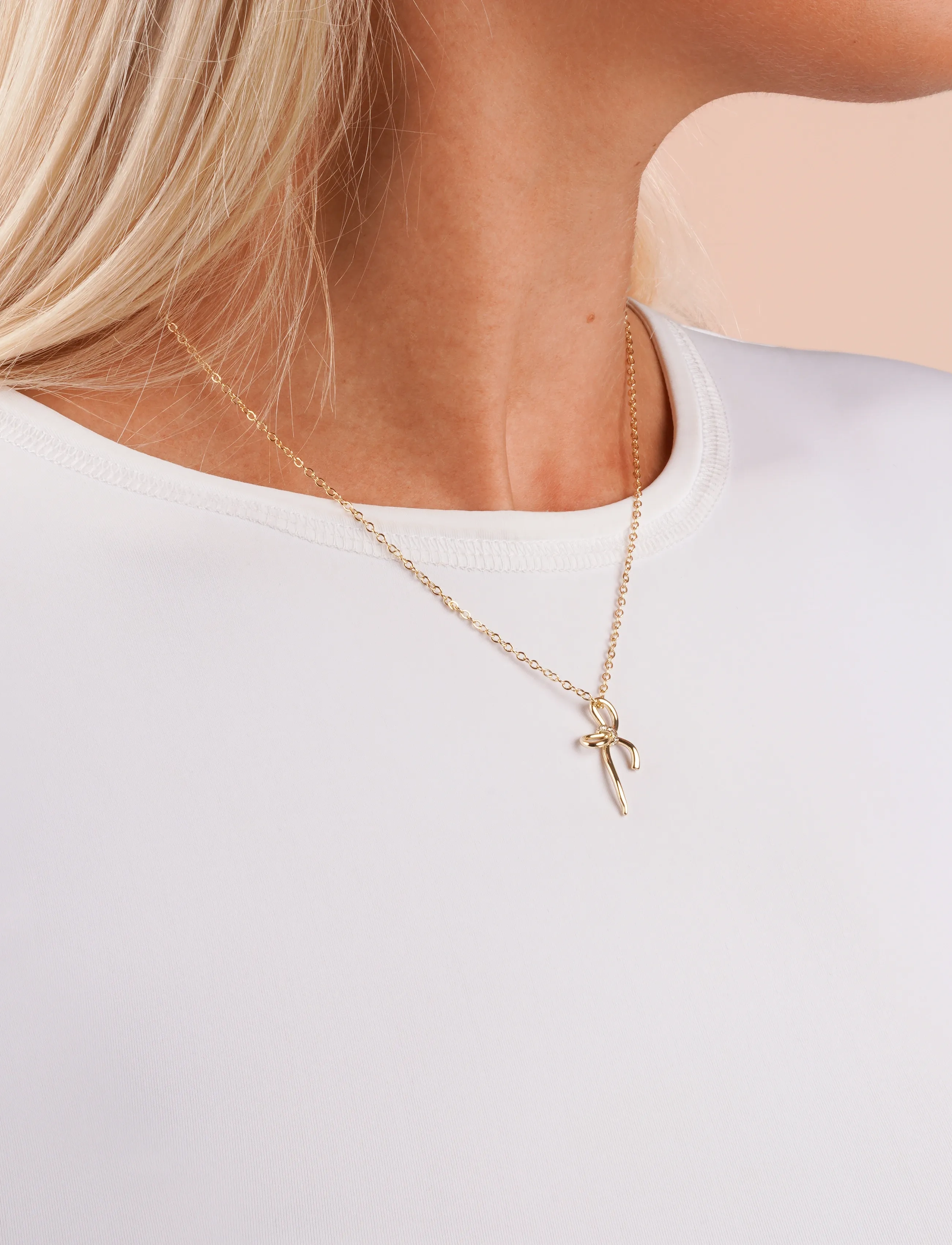 SNÖ of Sweden Ribbon Small Pendant Neck 42 G/Clear Cm, cm, Necklaces, Gold - Dainty Frauen