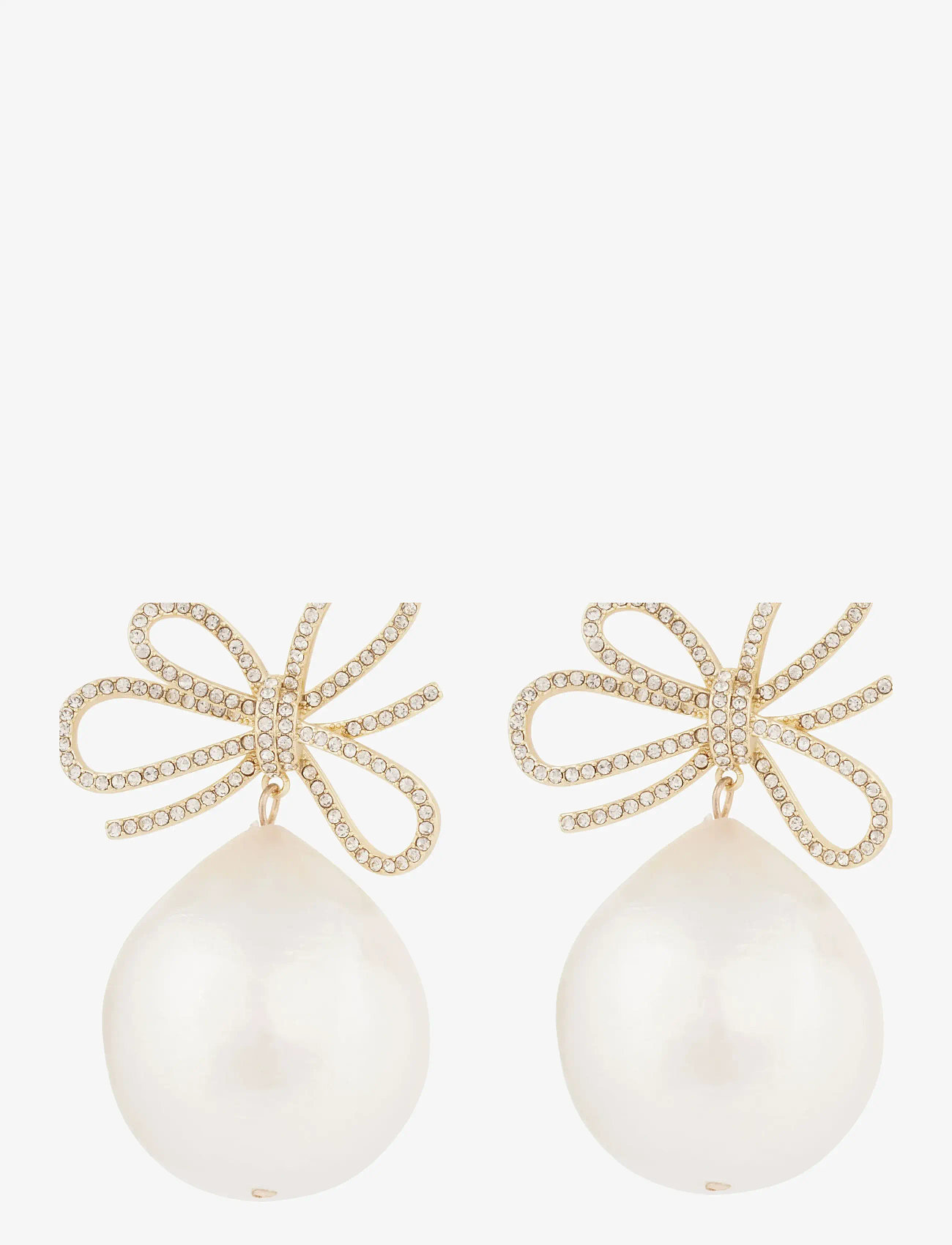 SNÖ of Sweden - Ribbon crystal pearl ear g/clear - Onesize - perleøreringe - g/clear - 1