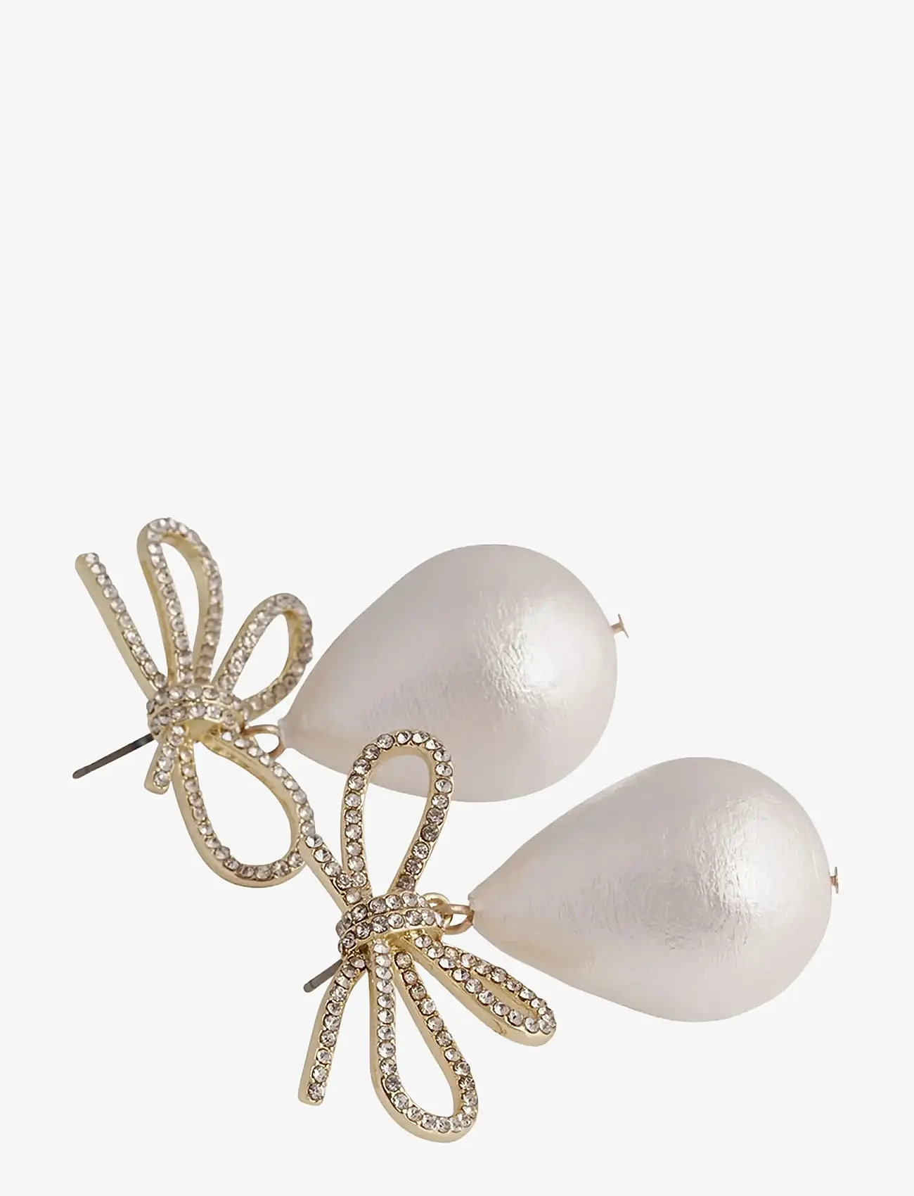 SNÖ of Sweden - Ribbon crystal pearl ear g/clear - Onesize - perleøreringe - g/clear - 2