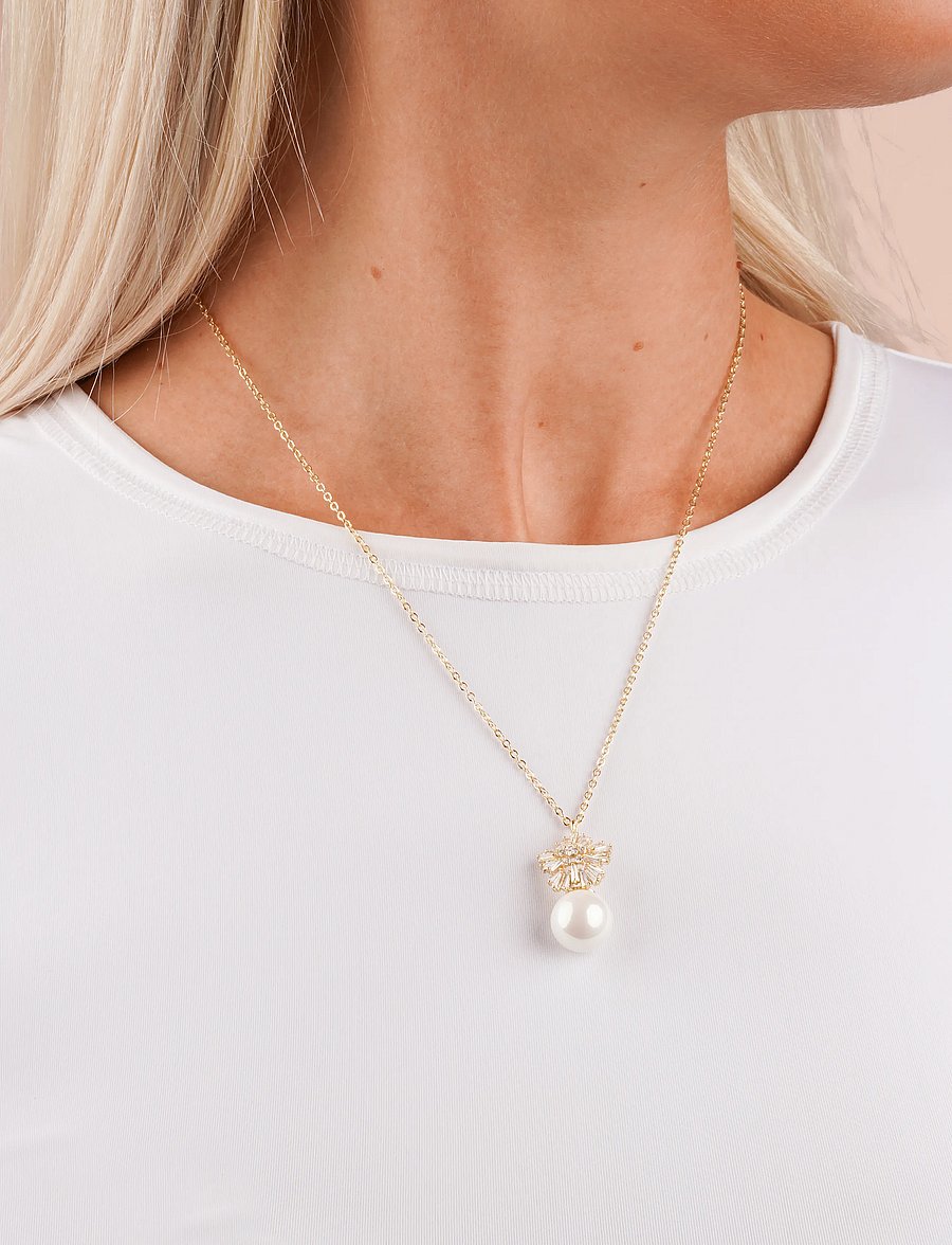 SNÖ of Sweden - SNÖ ICON small pendant crystal neck 45 g/clear - 45 cm - g/clear - 0