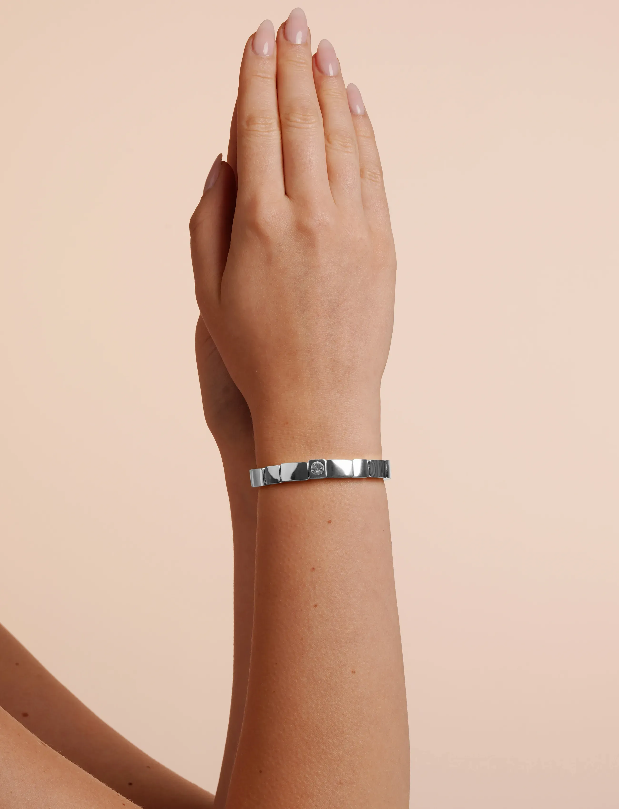SNÖ of Sweden Brick Elastic One Crystal Brace S/Clear - Onesize, One Size, Silver, Armbånd > Kædearmbånd, Dame