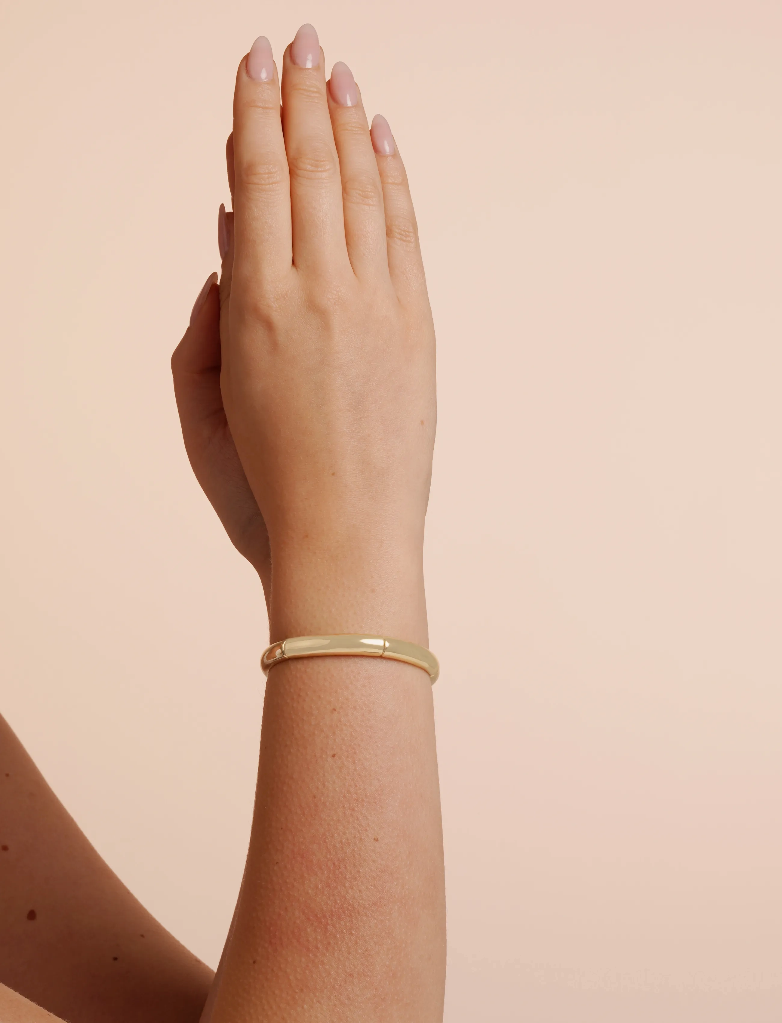 SNÖ of Sweden - Brick oval small elastic brace plain g - Onesize - bangles - plain g - 0