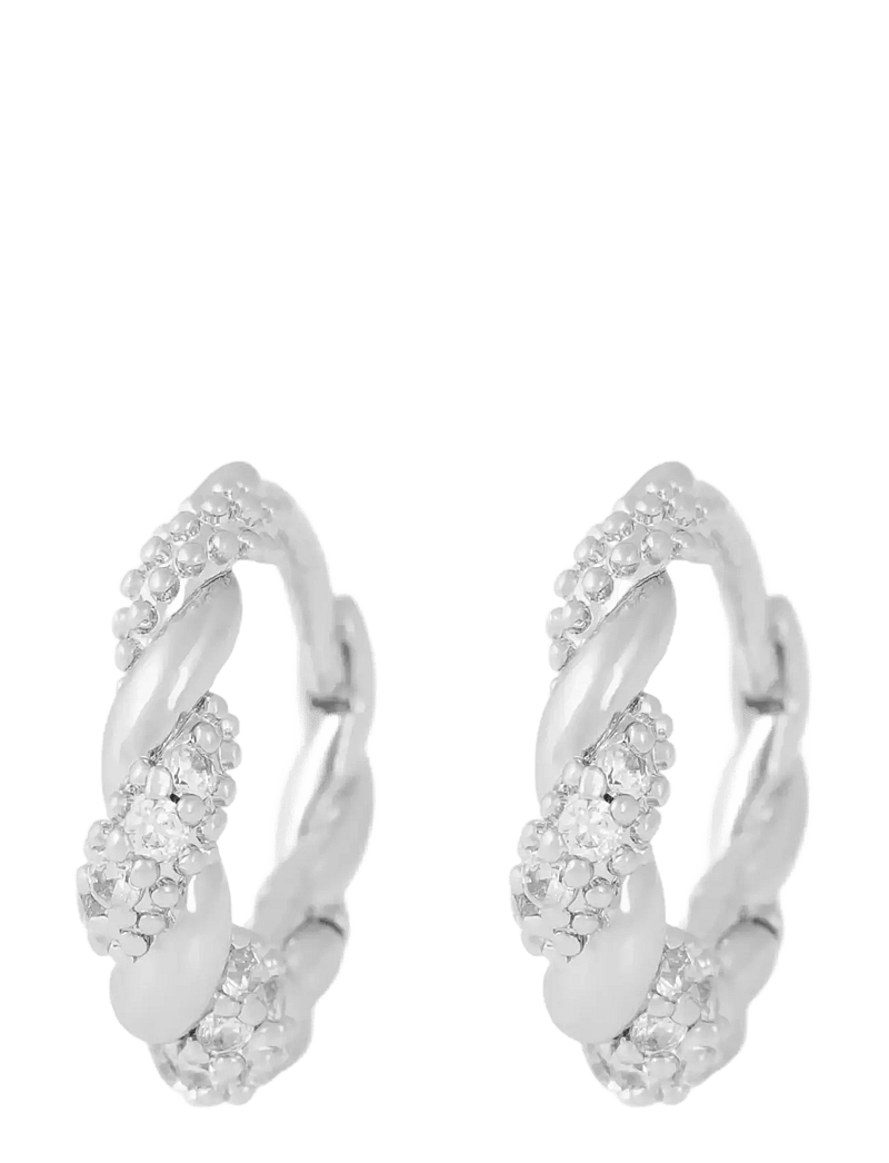 SNÖ of Sweden - Twist crystal oval ear s/clear - Onesize - hoops kõrvarõngad - s/clear - 1