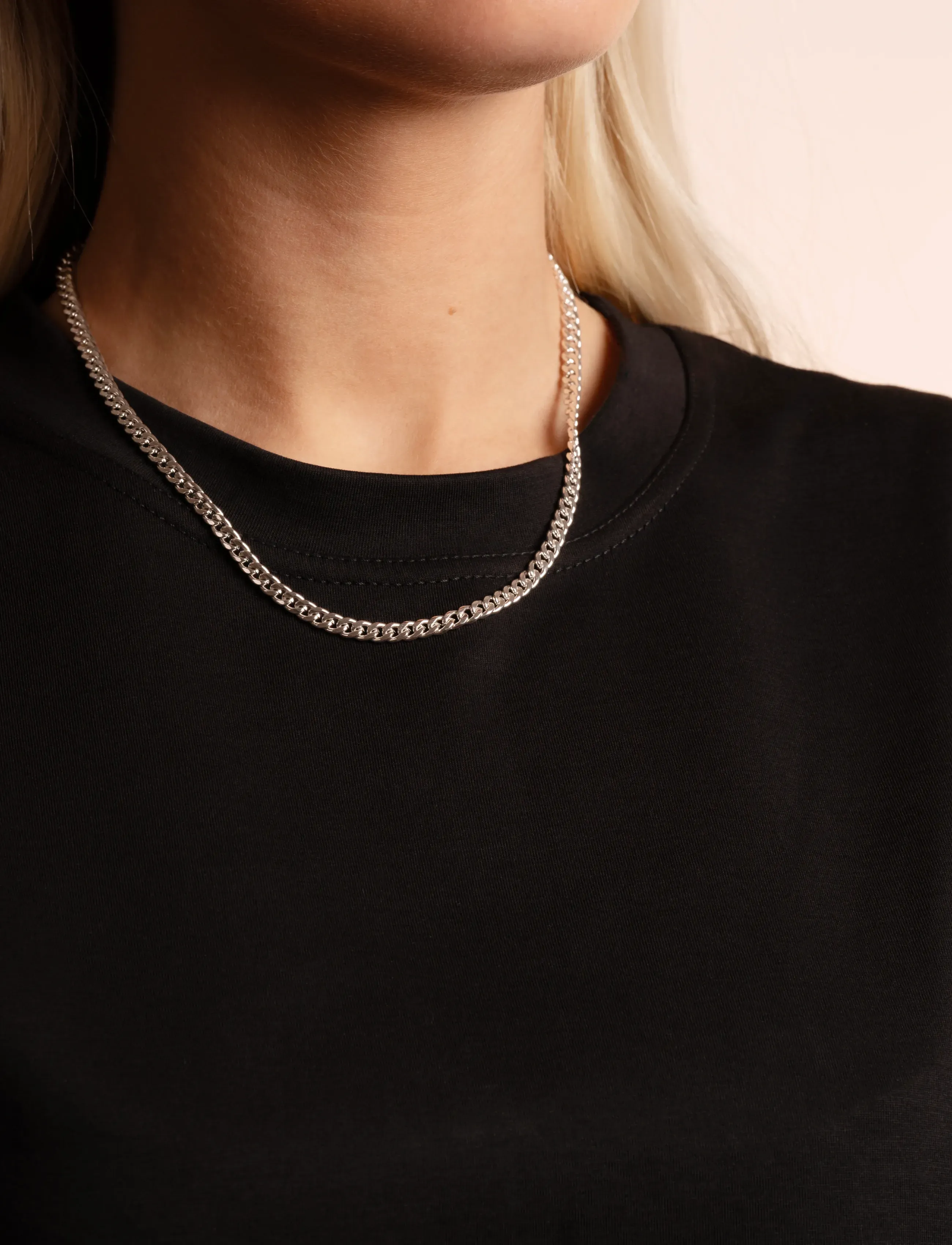 SNÖ of Sweden Liddy Neck 45 Plain S-45 cm, 45 cm, Silver, Halskæder > Kædehalskæder, Dame