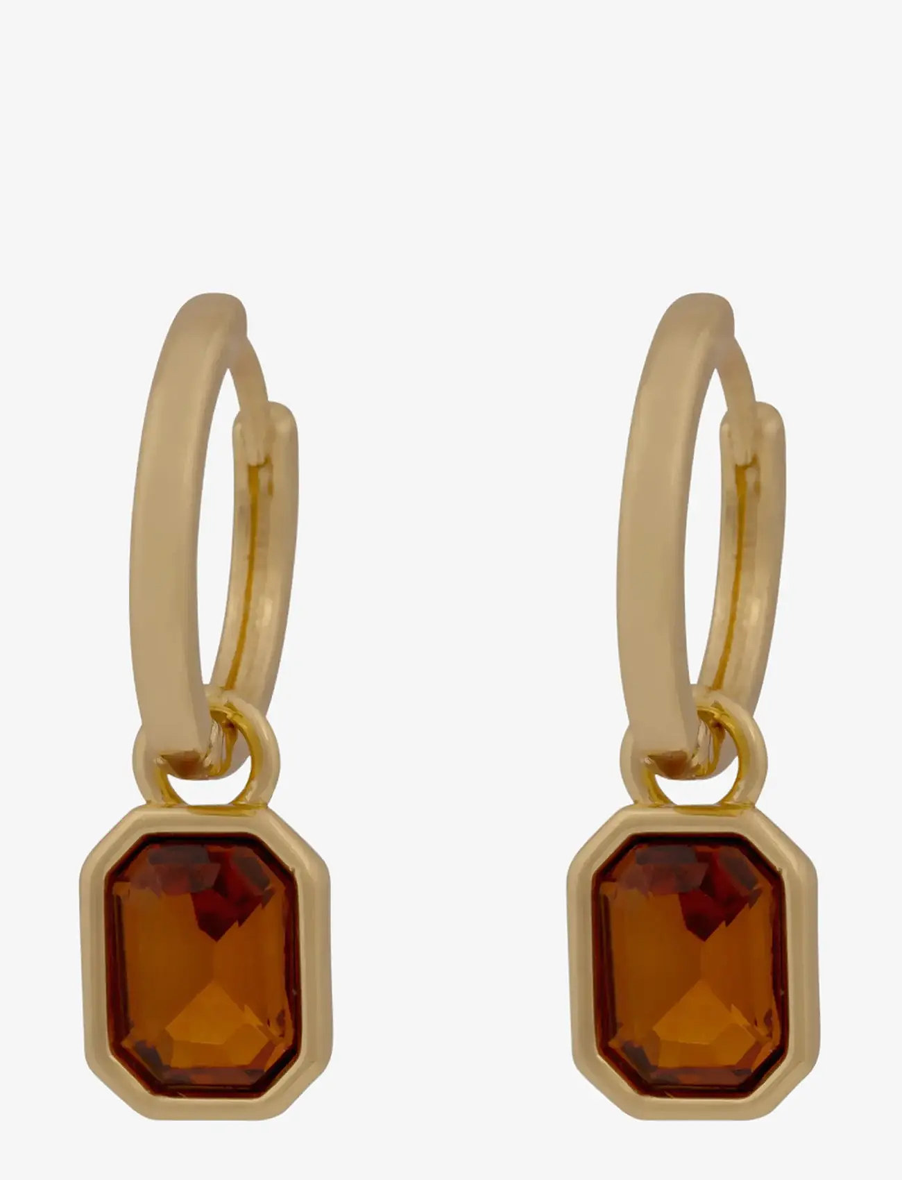 SNÖ of Sweden - Cathrine pendant ring ear g/brown-Onesize - creoler & hoops - g/brown - 1