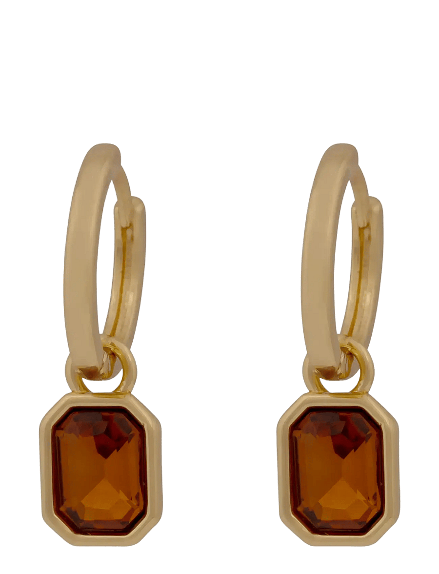 SNÖ of Sweden - Cathrine pendant ring ear g/brown-Onesize - kreolen - g/brown - 1