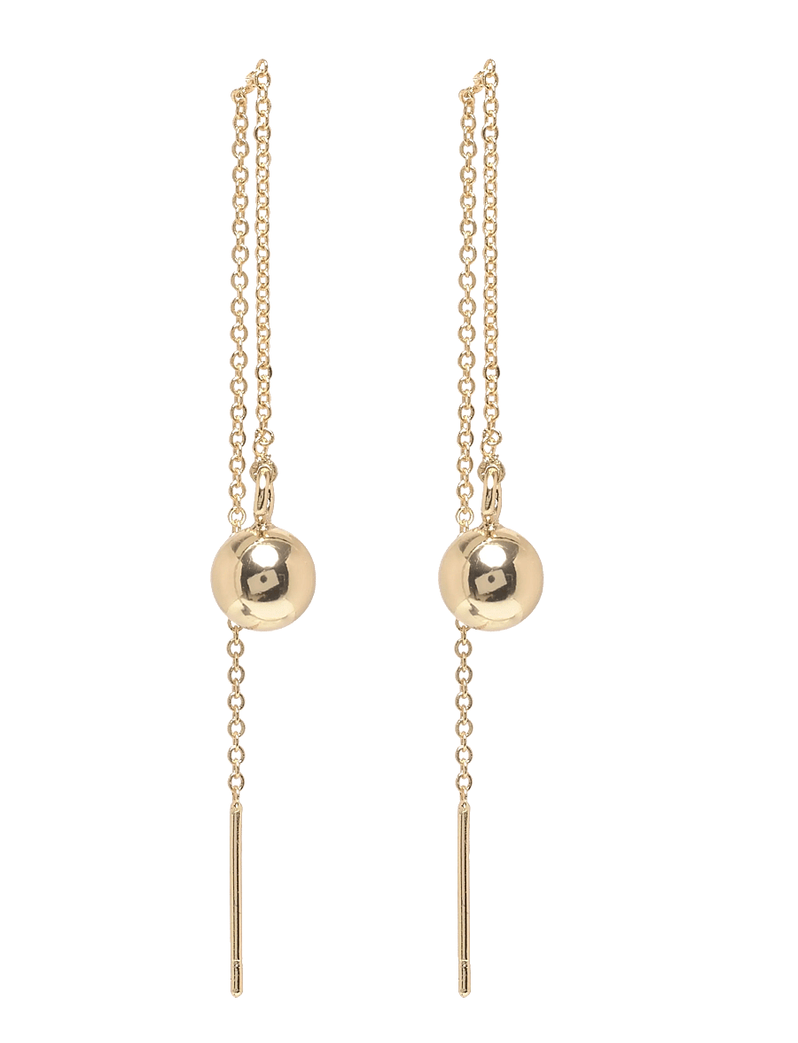 SNÖ of Sweden - Bennet chain ear plain g-Onesize - hängande örhängen - plain g - 1