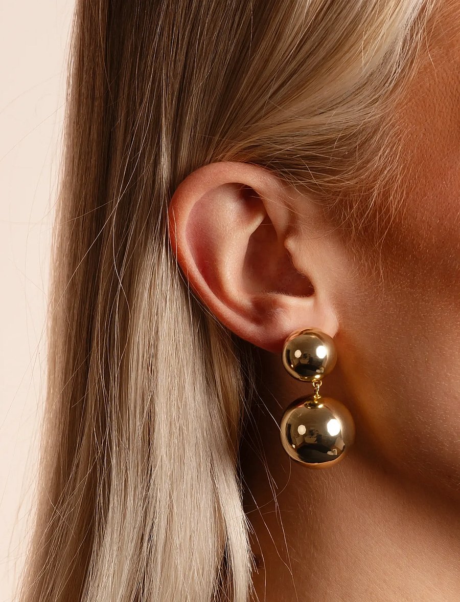 SNÖ of Sweden - Bennet double ear plain g-Onesize - veriamieji auskarai - plain g - 0