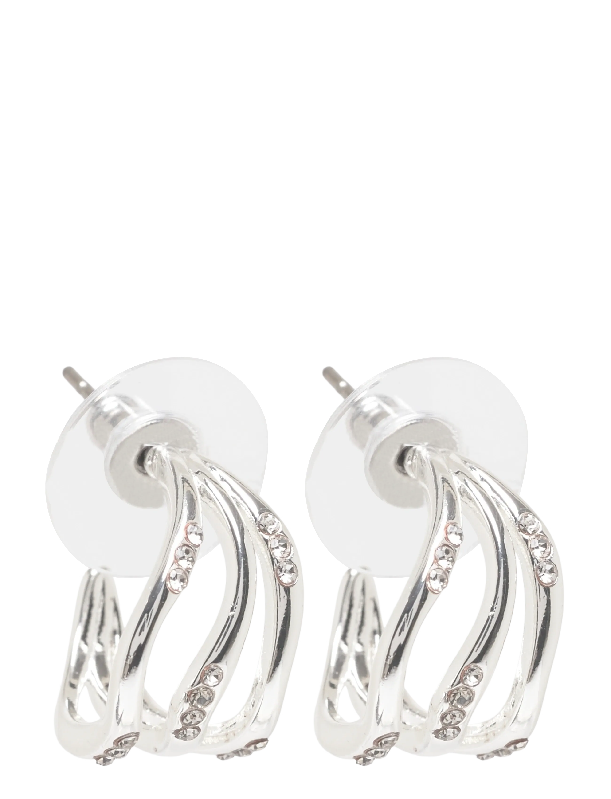 SNÖ of Sweden Kitty small tripple crystal ear s/clear-Onesize - Festtøj - S/CLEAR / silver