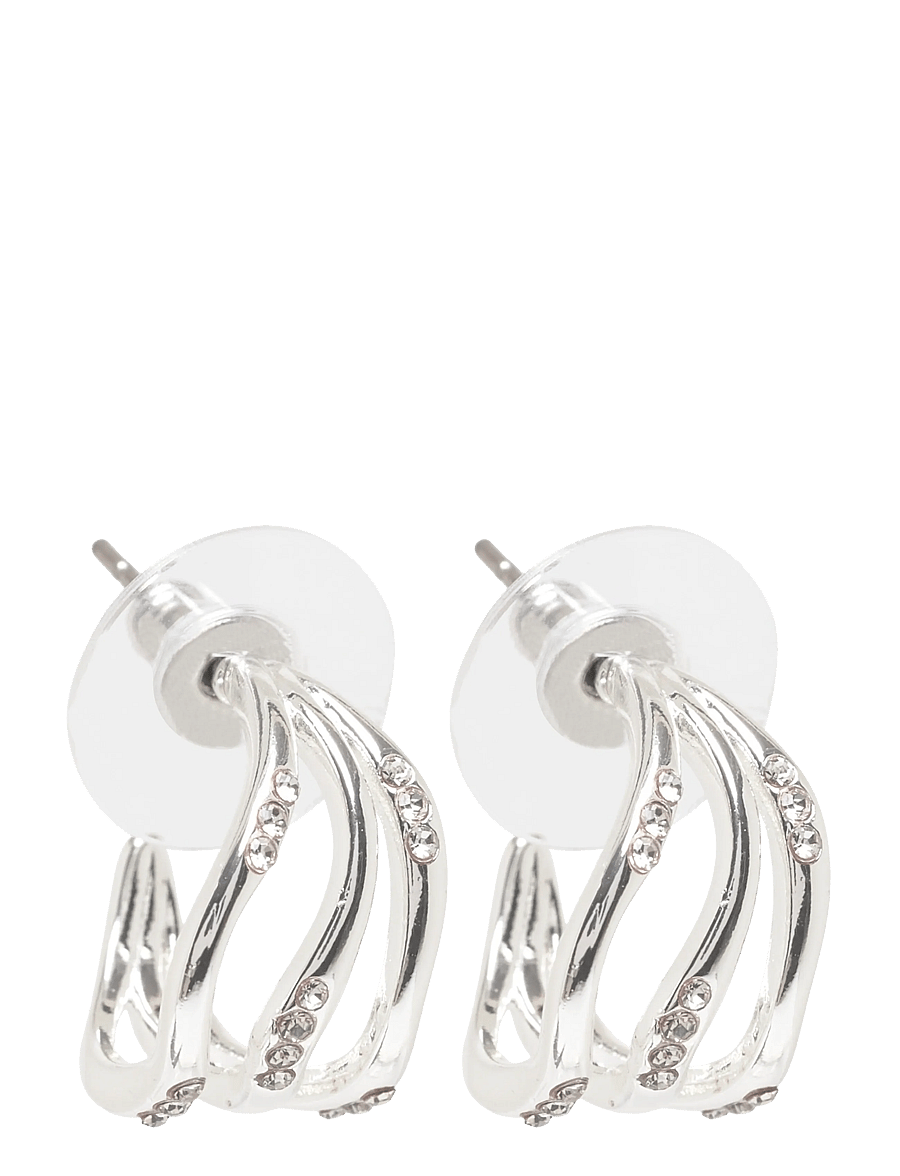 SNÖ of Sweden - Kitty small tripple crystal ear s/clear-Onesize - Øreringer - s/clear - 1