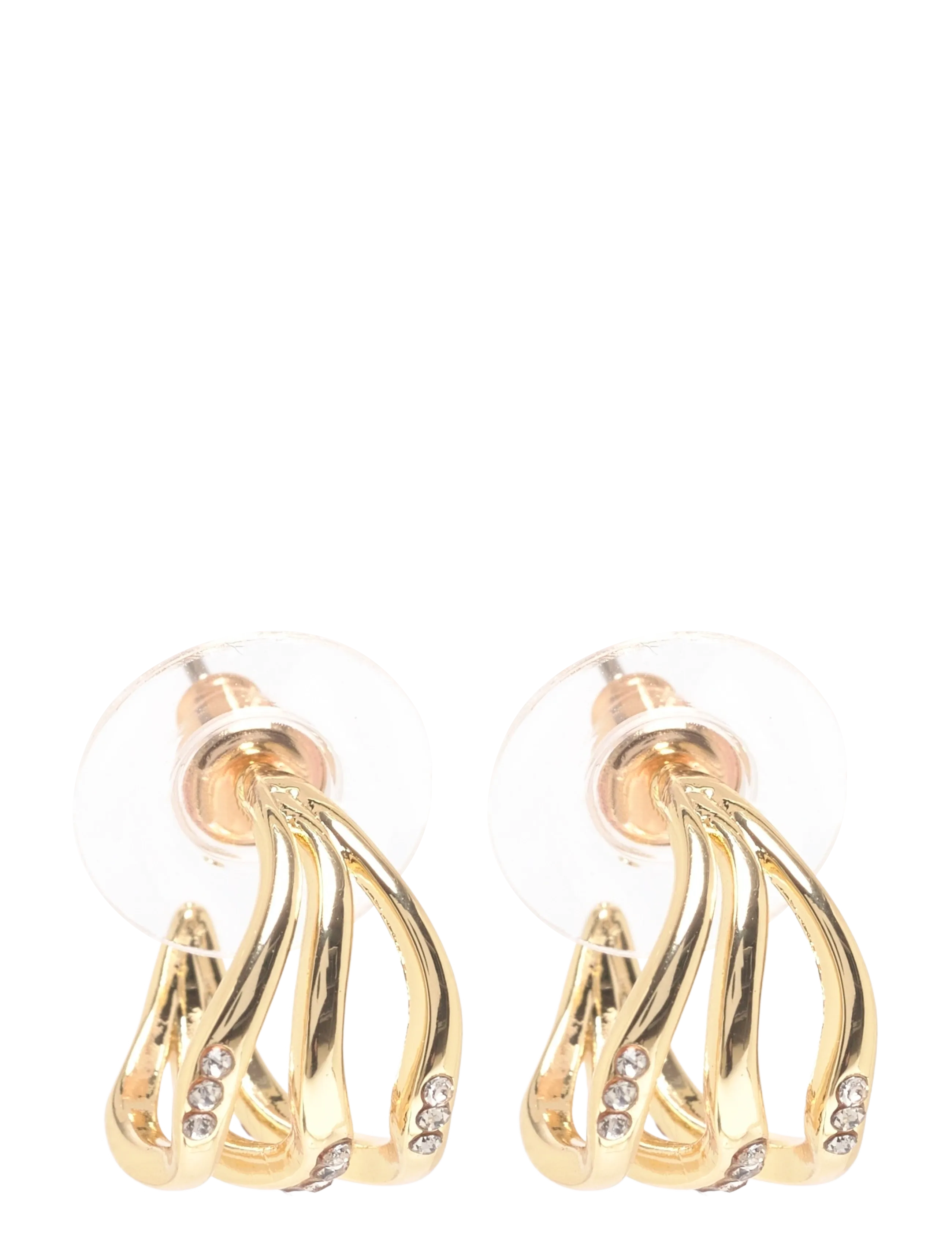 SNÖ of Sweden Kitty small tripple crystal ear g/clear-Onesize - Officewear - G/CLEAR / gold