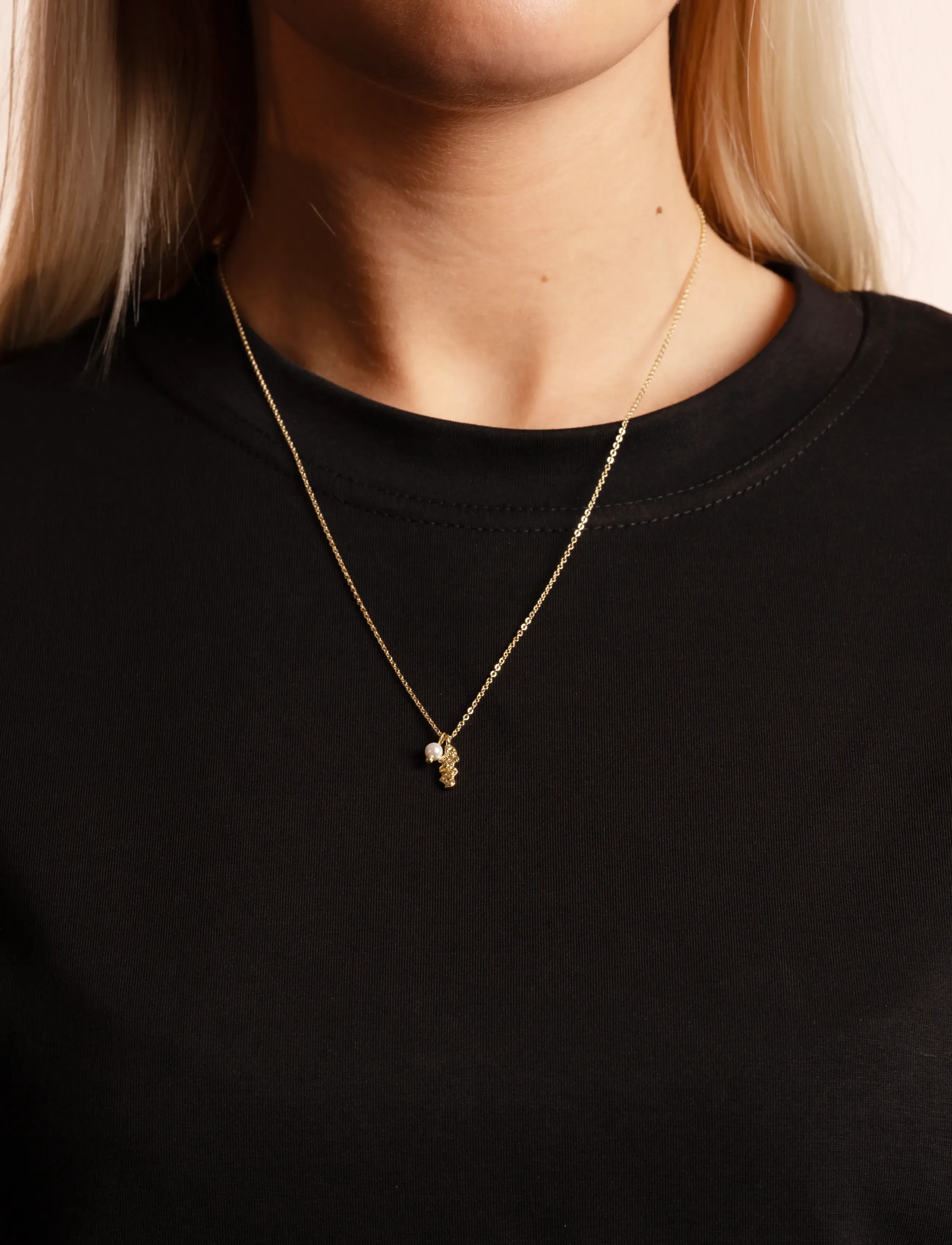 SNÖ of Sweden Cat Pearl Pendant Chain Neck 50 G/White-50 Cm, Kvinder, Kat Perle Vedhæng Halskæde, Guld, Str: 50 CM
