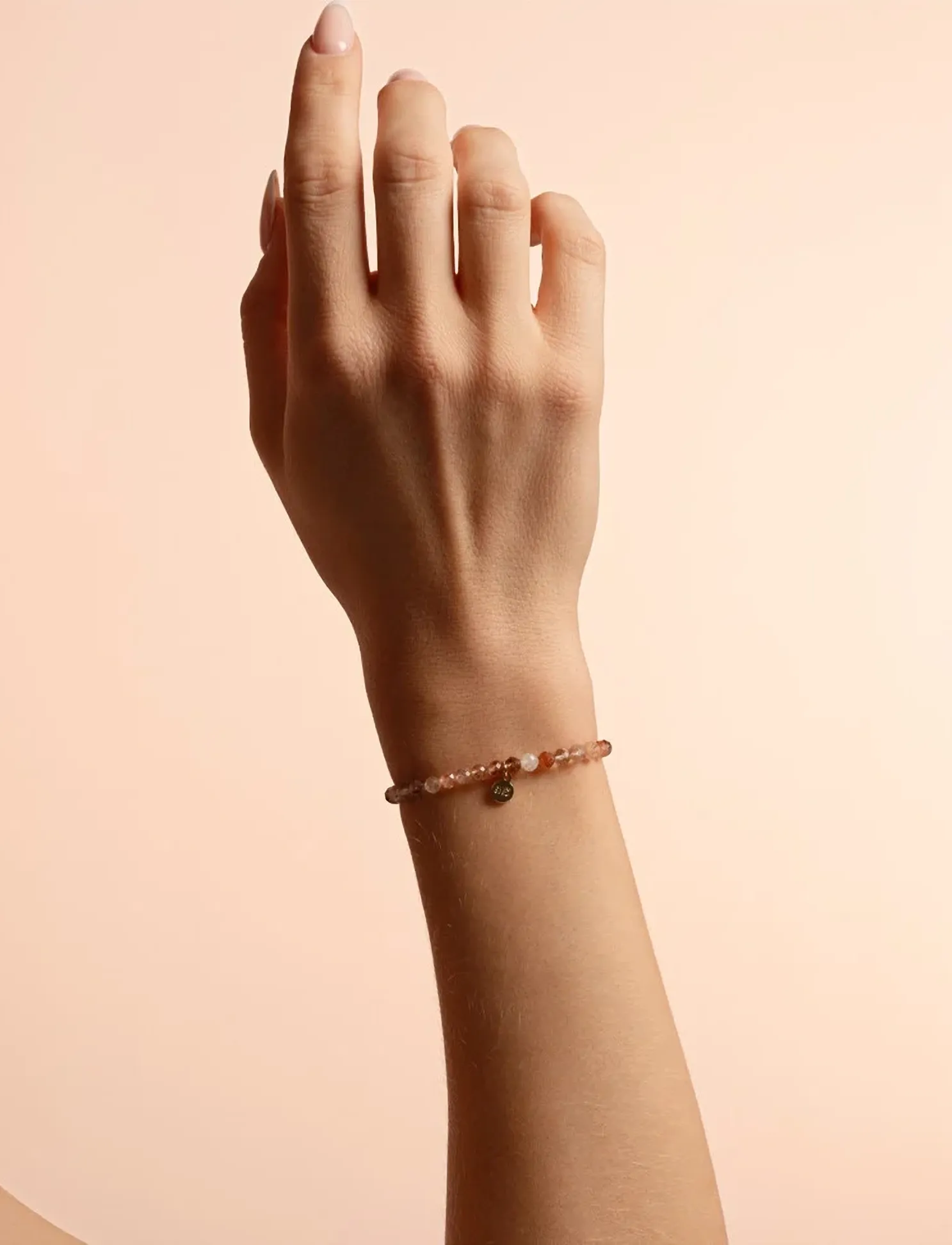 SNÖ of Sweden Cat Elastic Stone Brace G/Brown-M/L, Kvinder, Elastisk Perlearmbånd, Brun, Str: M/L