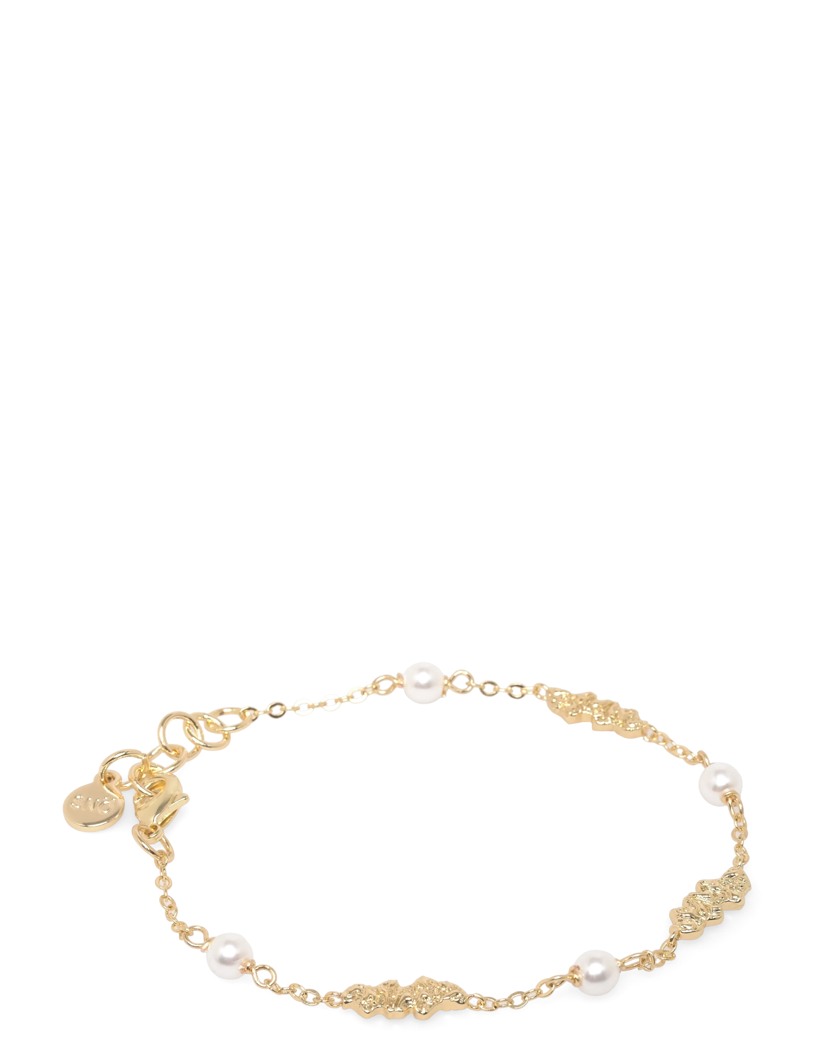 SNÖ of Sweden Cat pendant stone brace g/white-Onesize - Echtschmuck - G/WHITE / gold