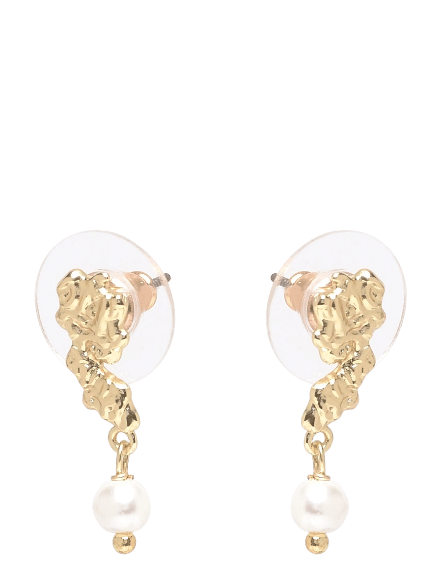 SNÖ of Sweden - Cat pendant ear g/white-Onesize - perlenohrringe - g/white - 1