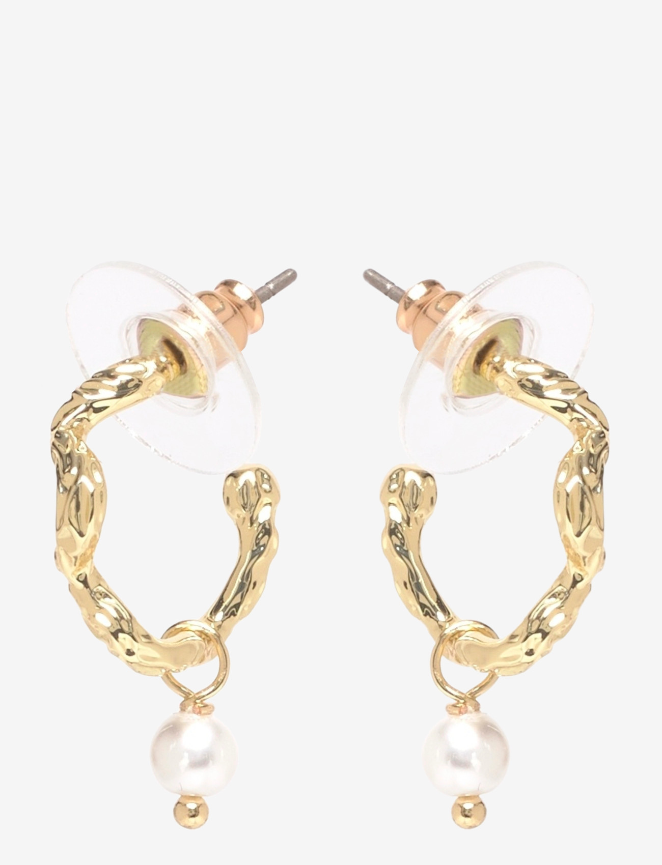 SNÖ of Sweden - Cat pendant oval ear g/white-Onesize - perlenohrringe - g/white - 1