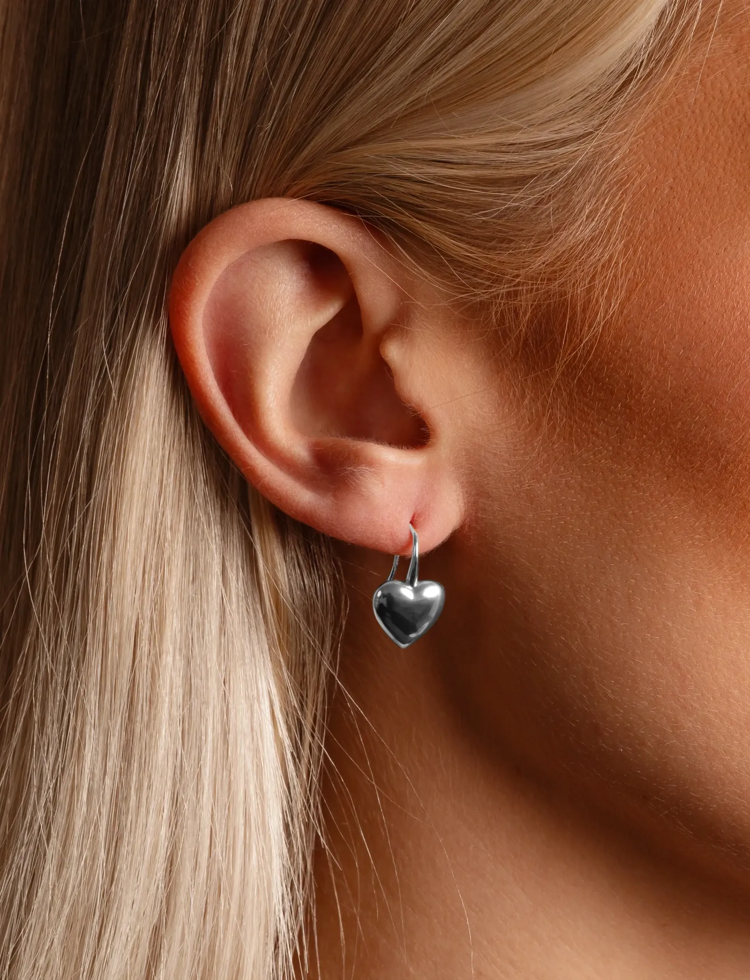 SNÖ of Sweden Cute Hook Ear Plain S-Onesize, One Size, Earrings, Silber - Studs, Frauen
