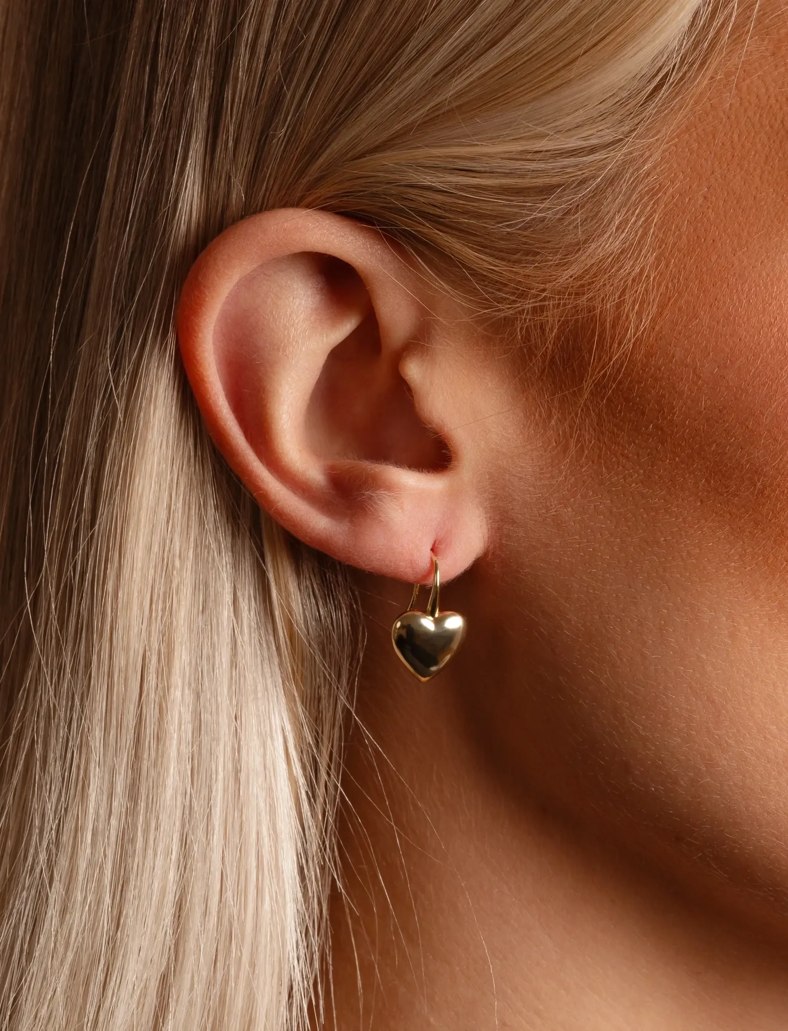 SNÖ of Sweden Cute Hook Ear Plain G-Onesize, One Size, Earrings, Gold - Studs, Frauen