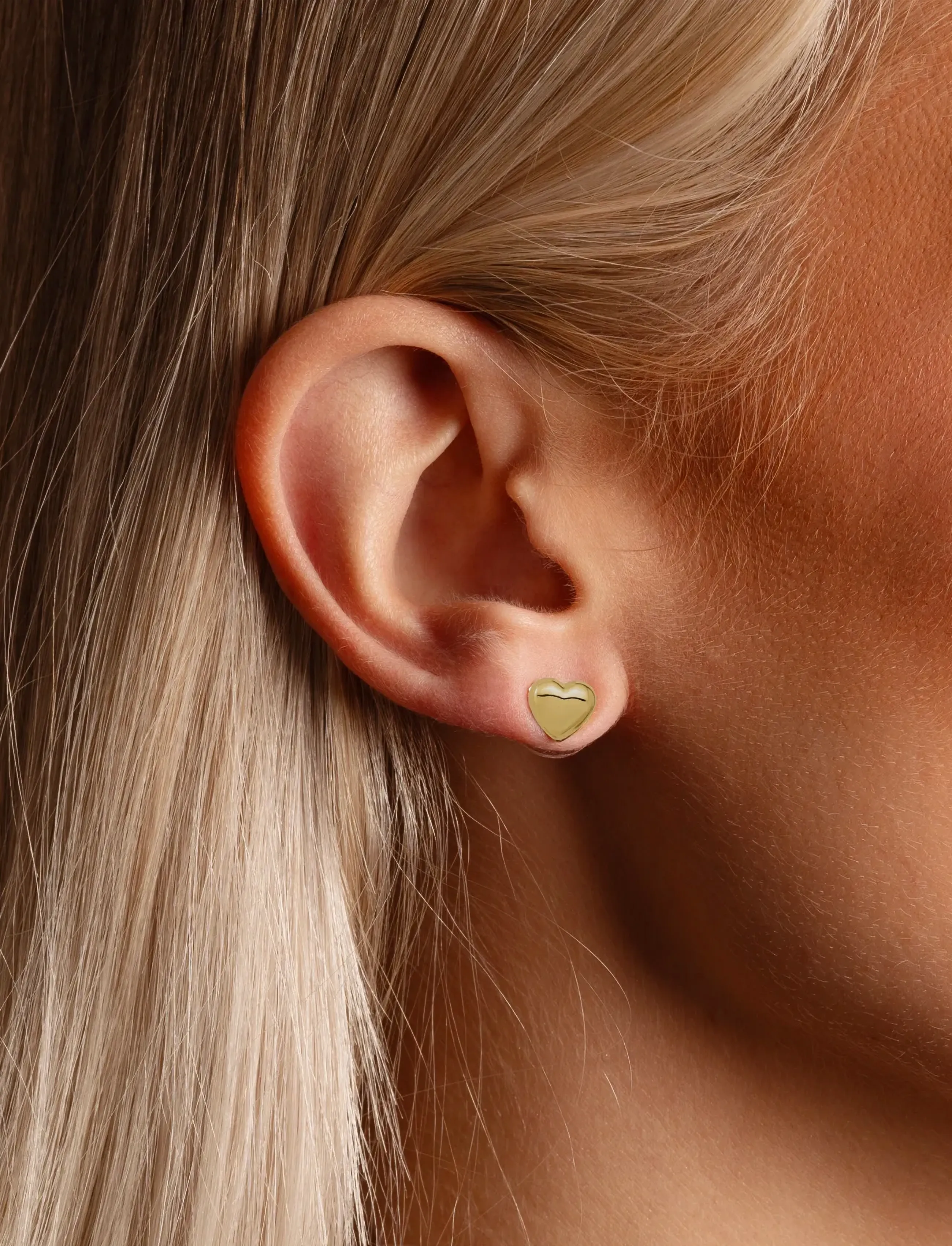 SNÖ of Sweden Cute Ear Plain G-Onesize, One Size, Earrings, Gold - Studs, Frauen
