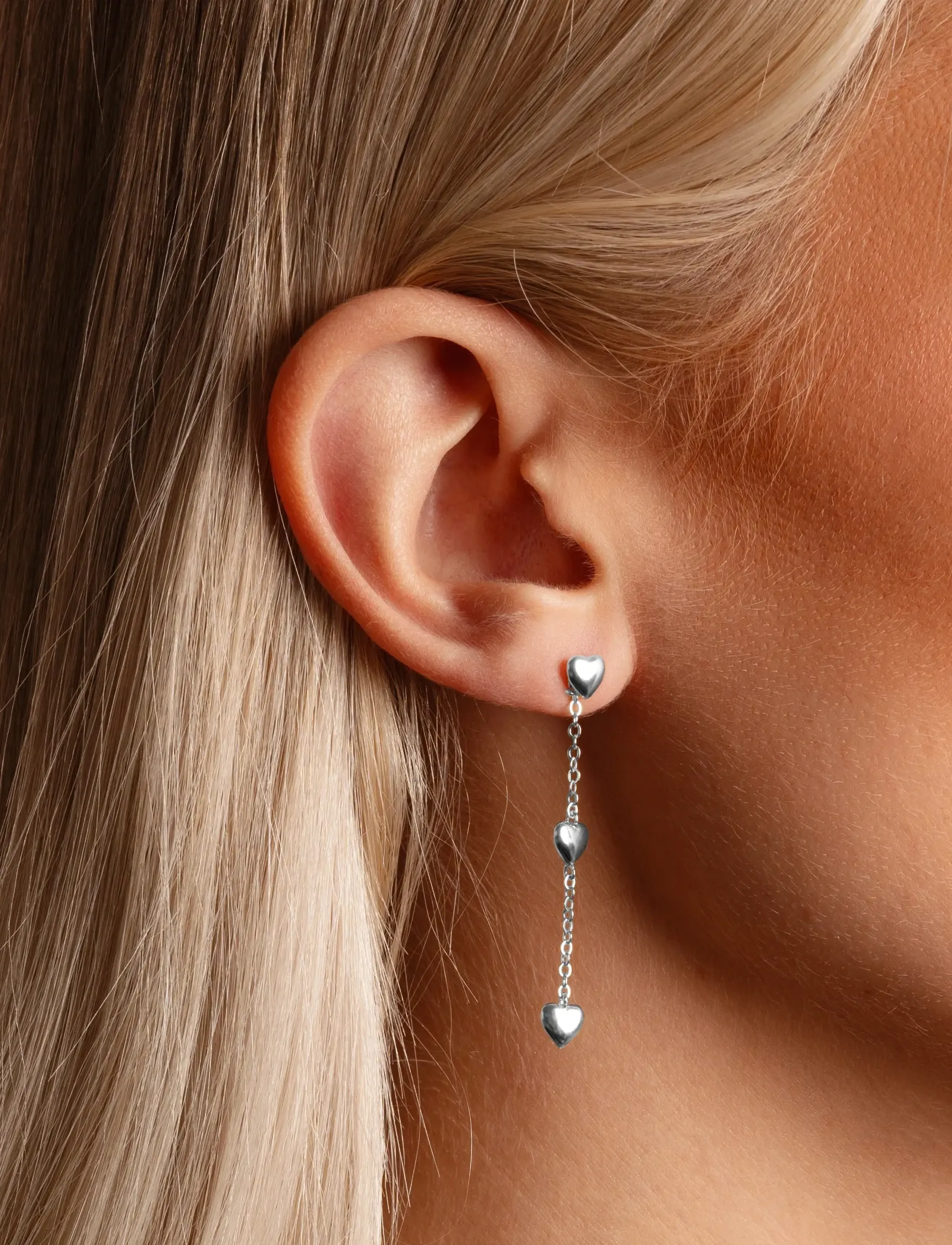 SNÖ of Sweden Cute Long Ear Plain S-Onesize, One Size, Silver, Øreringe > Øreringe Med Vedhæng, Dame