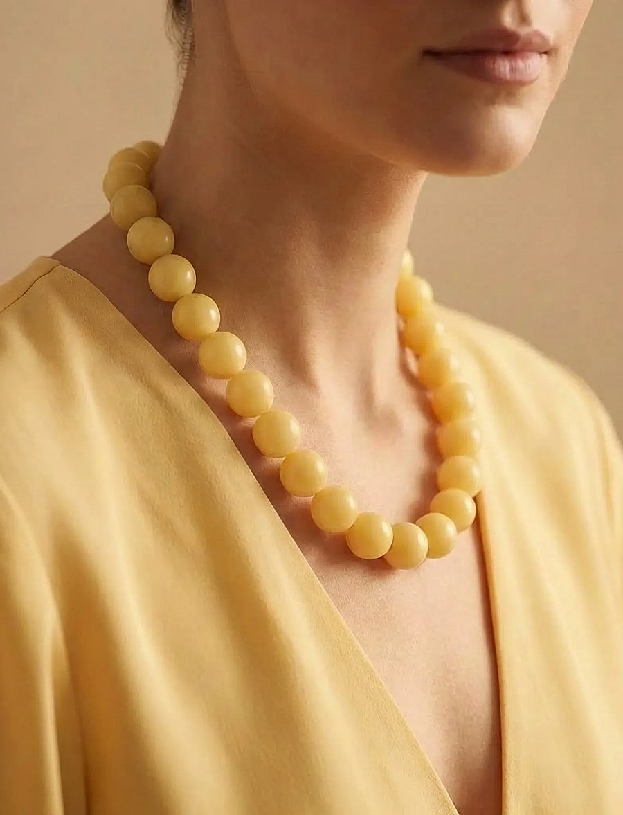 SNÖ of Sweden - Bubble big neck 40 g/yellow - 40cm - necklaces - g/yellow - 0