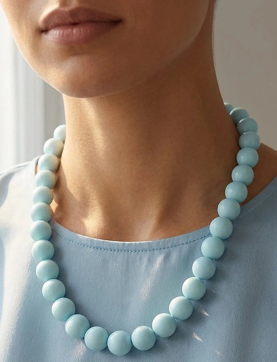 SNÖ of Sweden - Bubble big neck 40 g/light blue - 40cm - hálsmen - g/light blue - 0