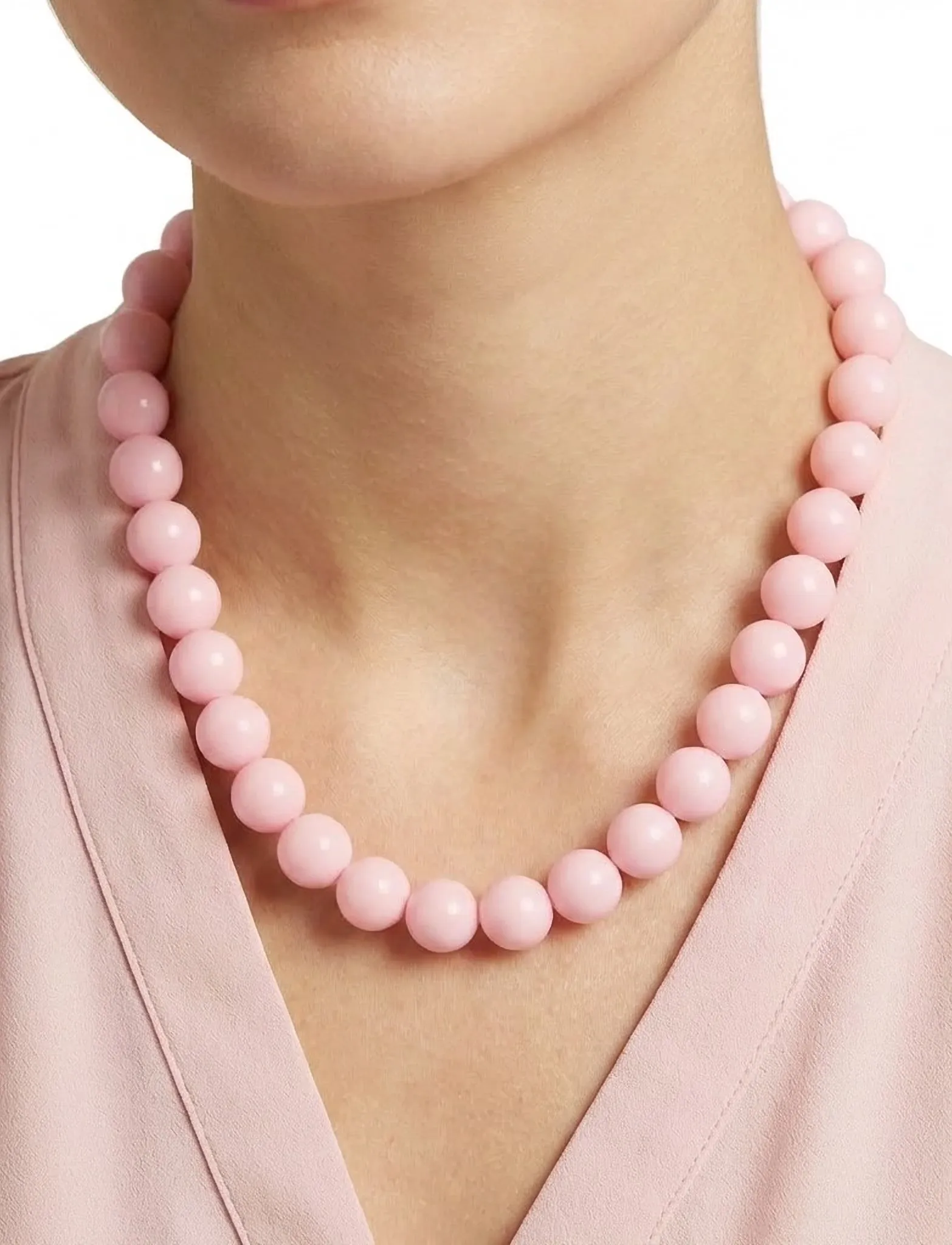 SNÖ of Sweden Bubble Big Neck 40 G/Light Pink 40Cm, Kvinder, Boble Perle Halskæde, Pink, Str: ONE SIZE 40 cm