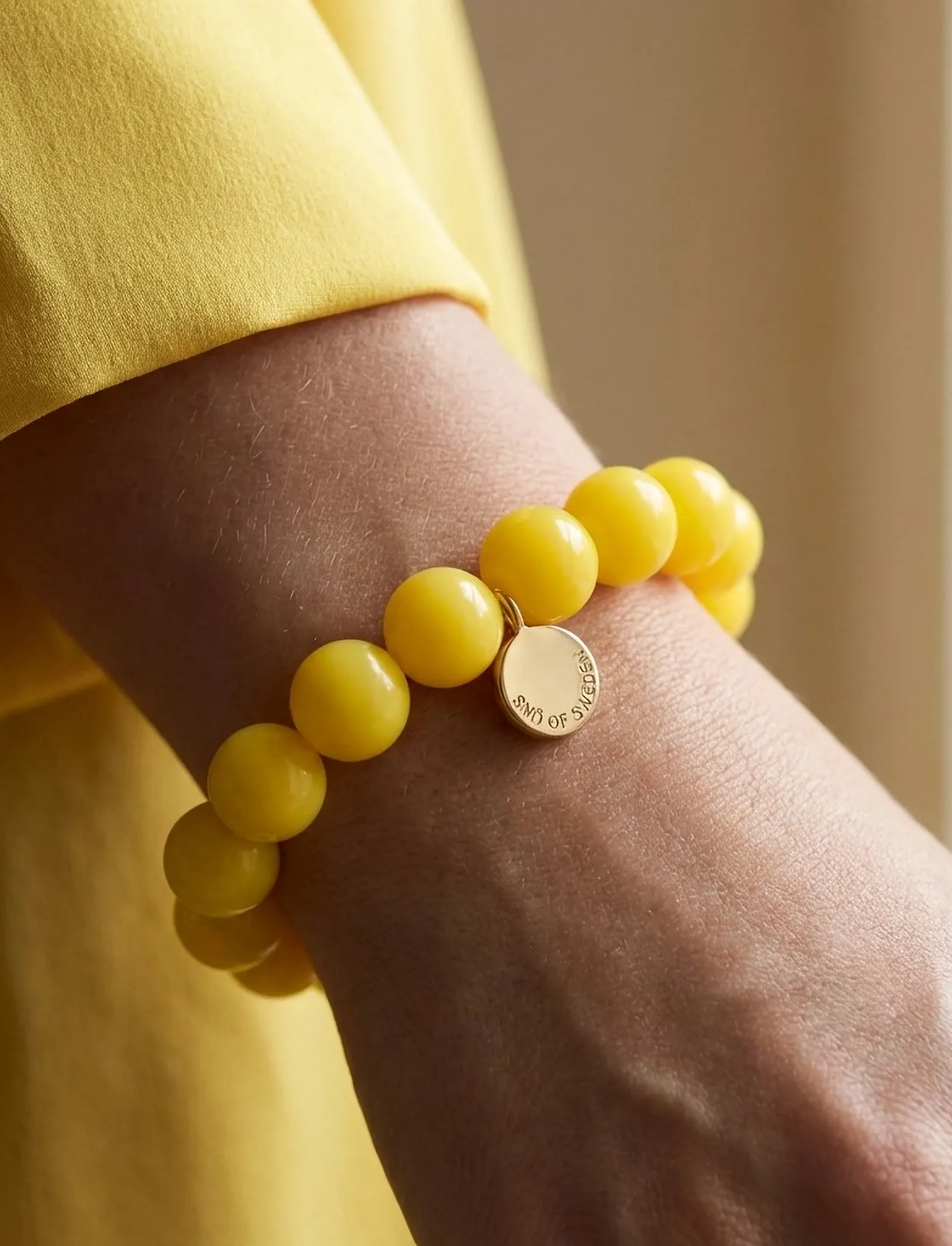 SNÖ of Sweden Bubble Big Elastic Brace G/Yellow Onesize, One Size, Bracelets, Gelb - Pearl Frauen