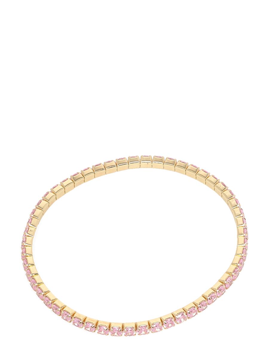 SNÖ of Sweden - Callie elastic crystal brace g/light pink-S/M - chain bracelets - g/light pink - 1