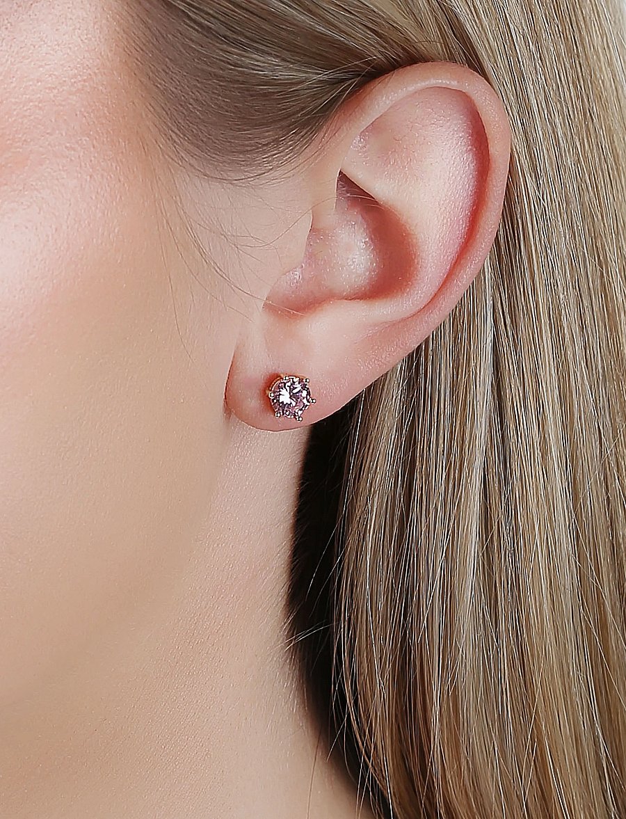 SNÖ of Sweden - Callie small crystal pin ear g/light pink-Onesize - stud earrings - g/light pink - 0