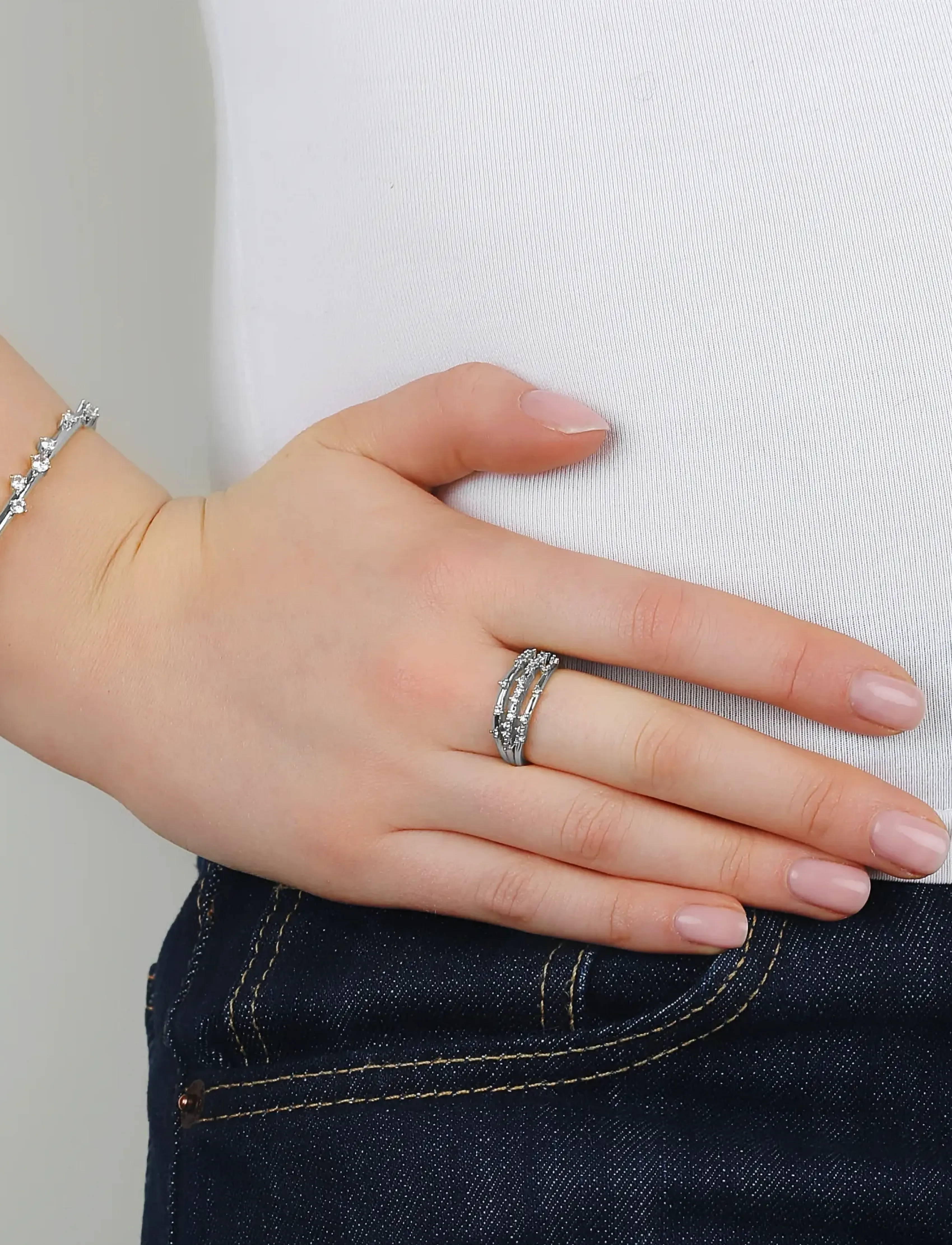 SNÖ of Sweden Lorrie Big Crystal Ring S/Clear-S, One Size, Silver, Smykker > Ringe, Dame