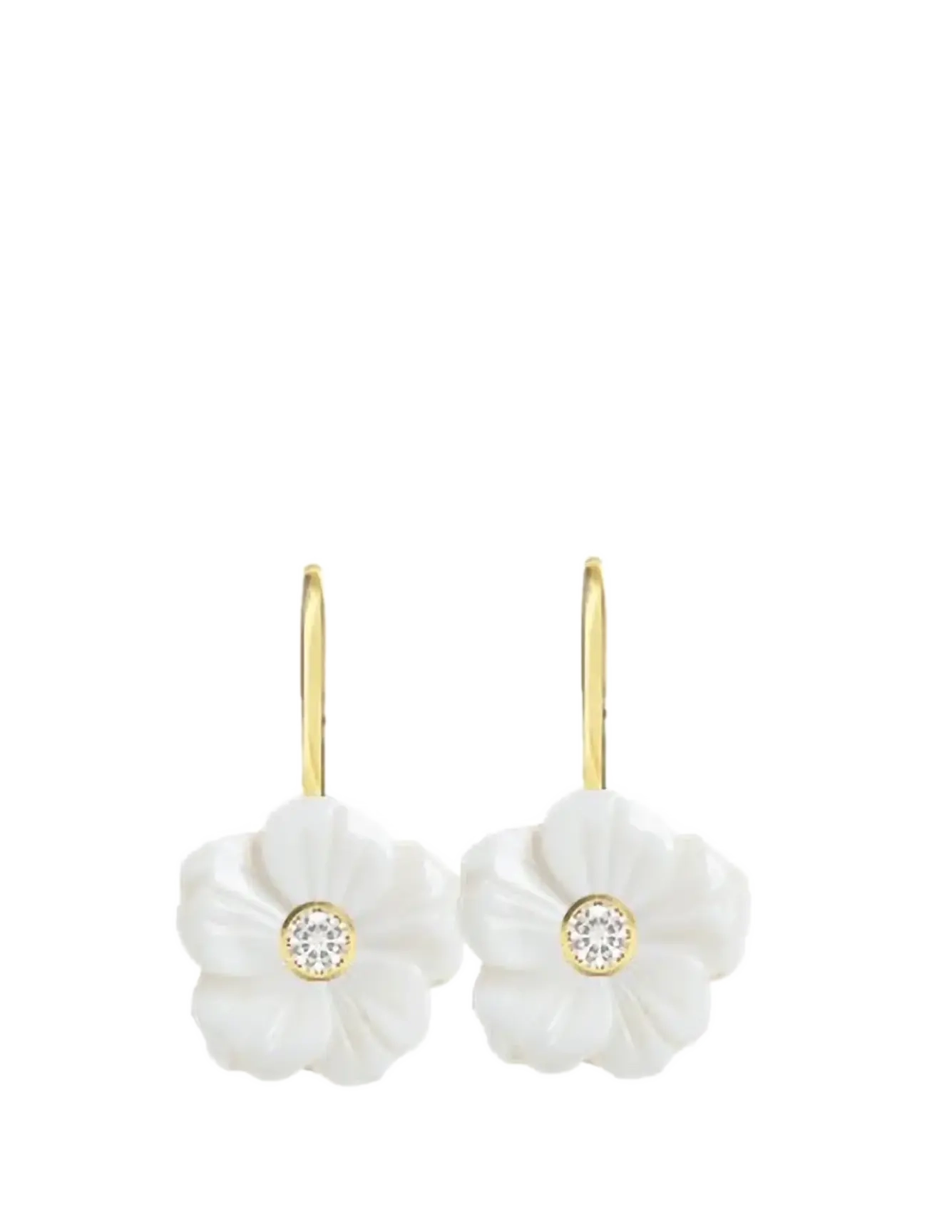 SNÖ of Sweden Florette pendant ear g/white-Onesize - Inspiration - G/WHITE / white