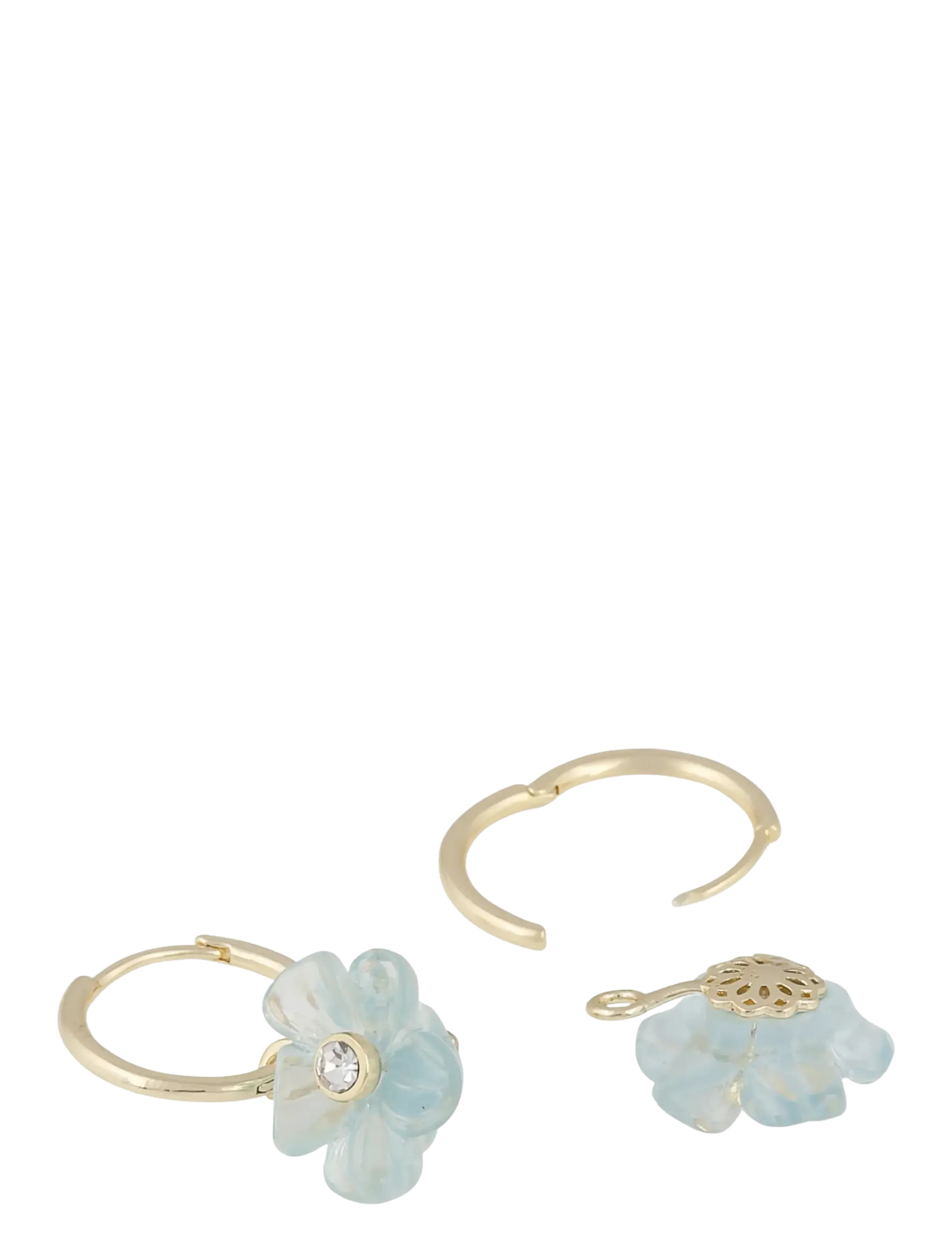 SNÖ of Sweden Florette pendant ear g/light blue-Onesize - Hverdags stil - G/LIGHT BLUE / blue