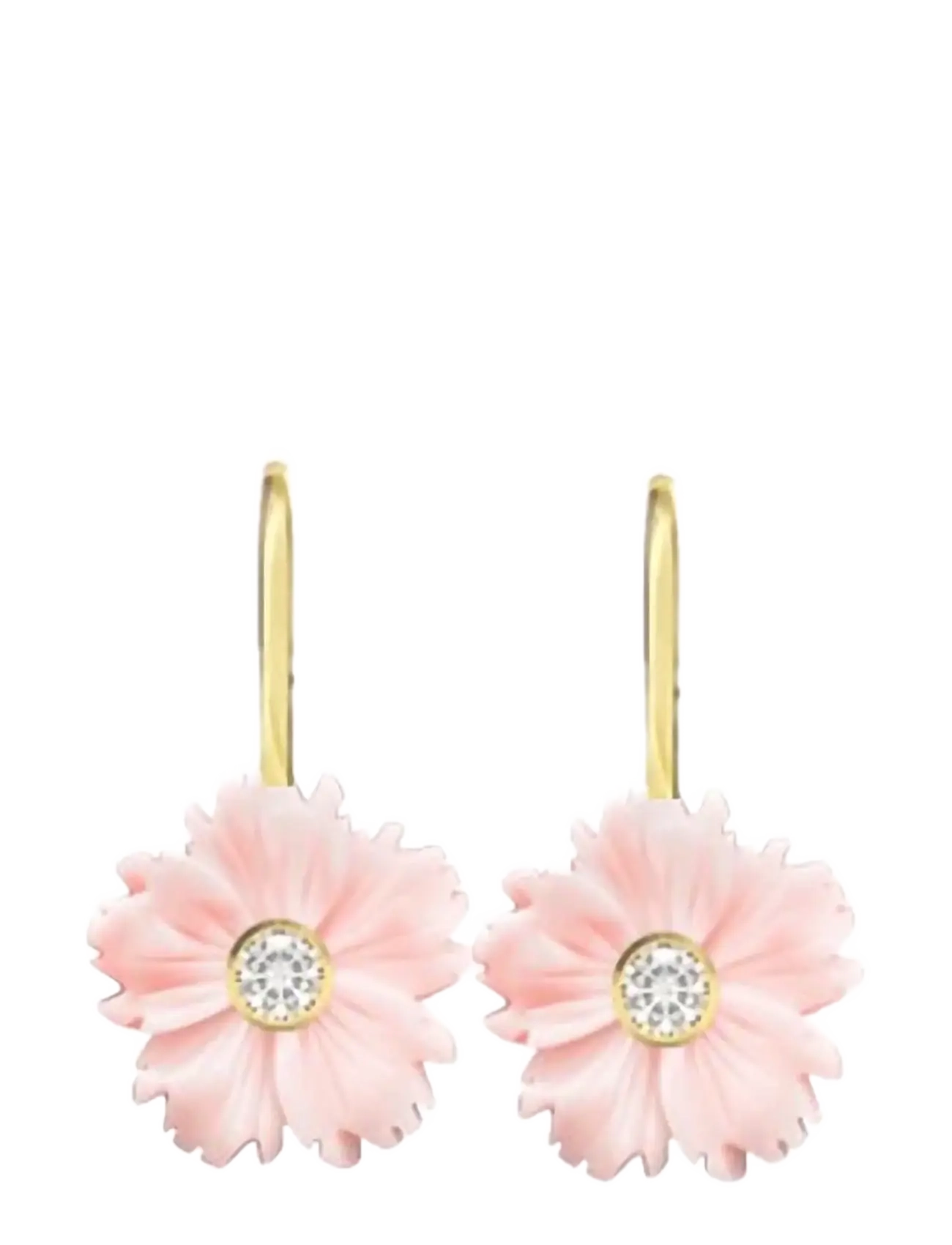 SNÖ of Sweden Florette pendant ear g/light pink-Onesize - Festtøj - G/LIGHT PINK / pink/rose