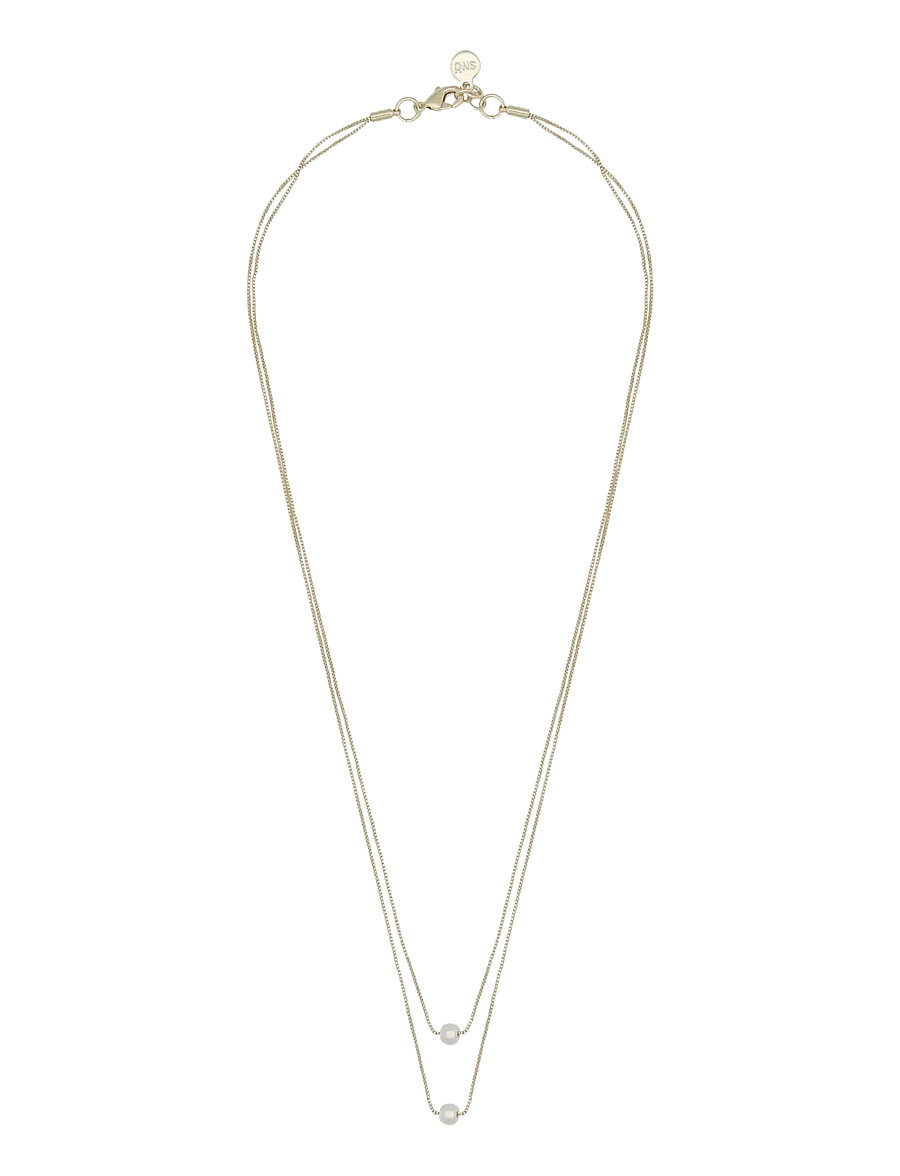 SNÖ of Sweden - Karan double chain neck 42 g/white-42cm - halsband - g/white - 1