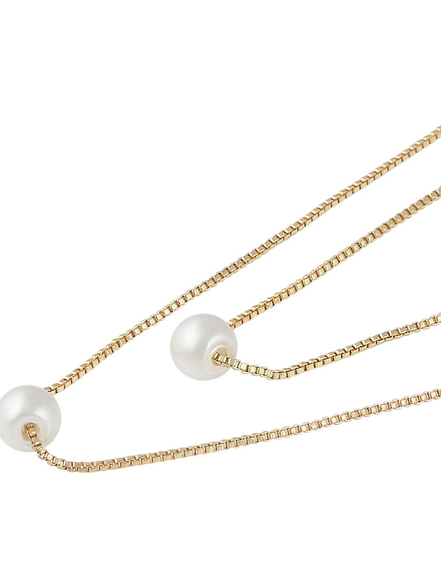 SNÖ of Sweden - Karan double chain neck 42 g/white-42cm - halsband - g/white - 3