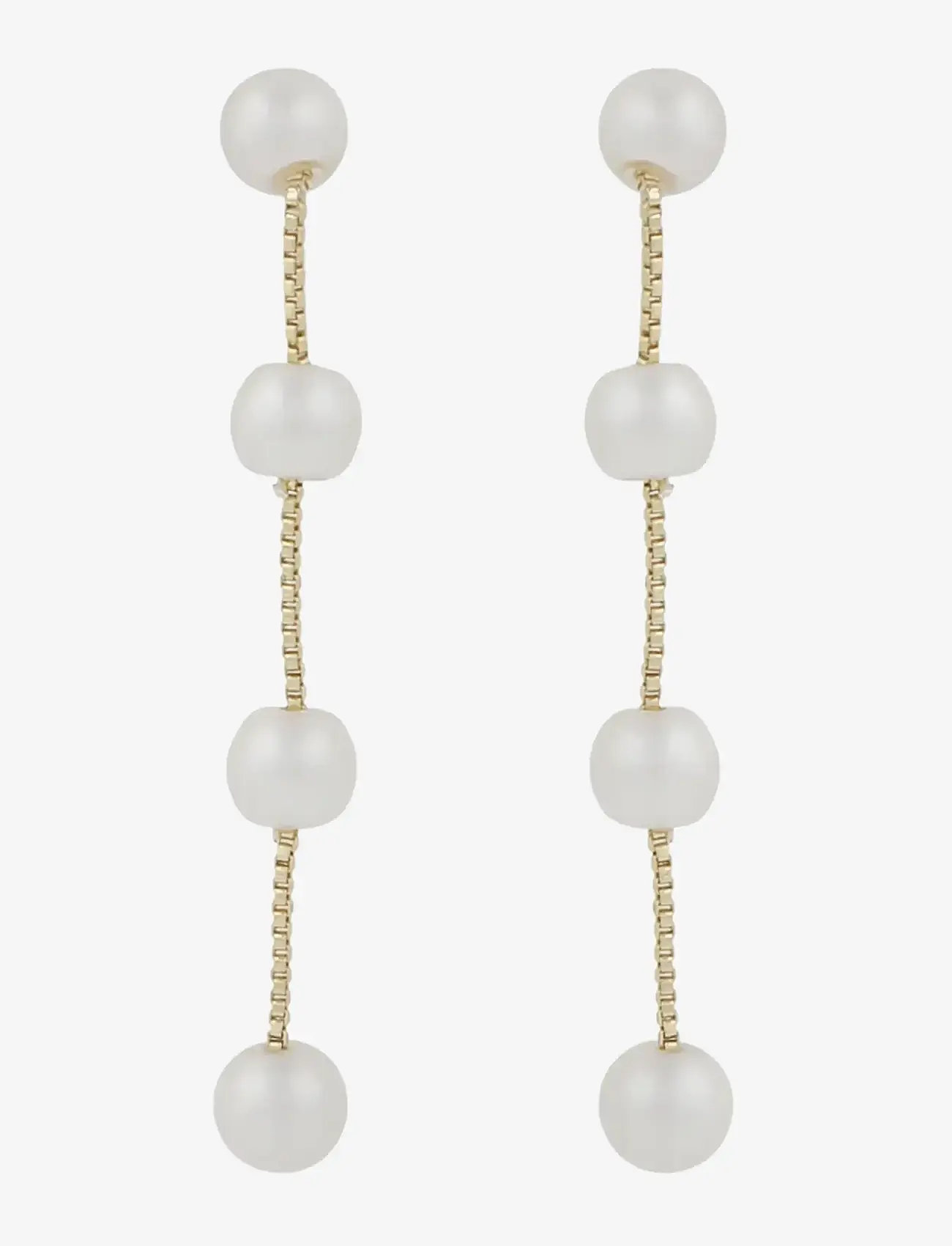 SNÖ of Sweden - Karan chain ear g/white-Onesize - hangandi eyrnalokkar - g/white - 1