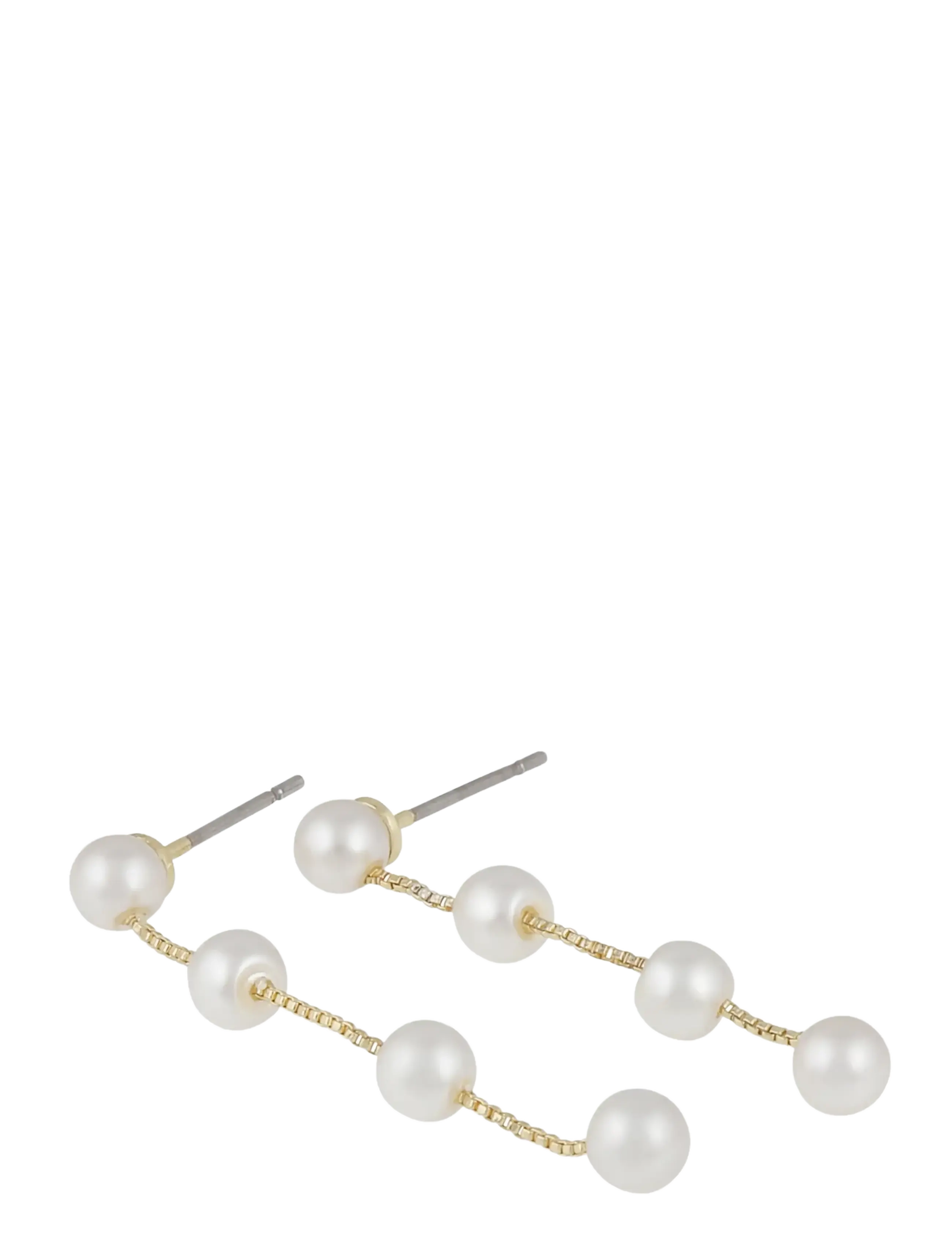 SNÖ of Sweden - Karan chain ear g/white-Onesize - pendant earrings - g/white - 2