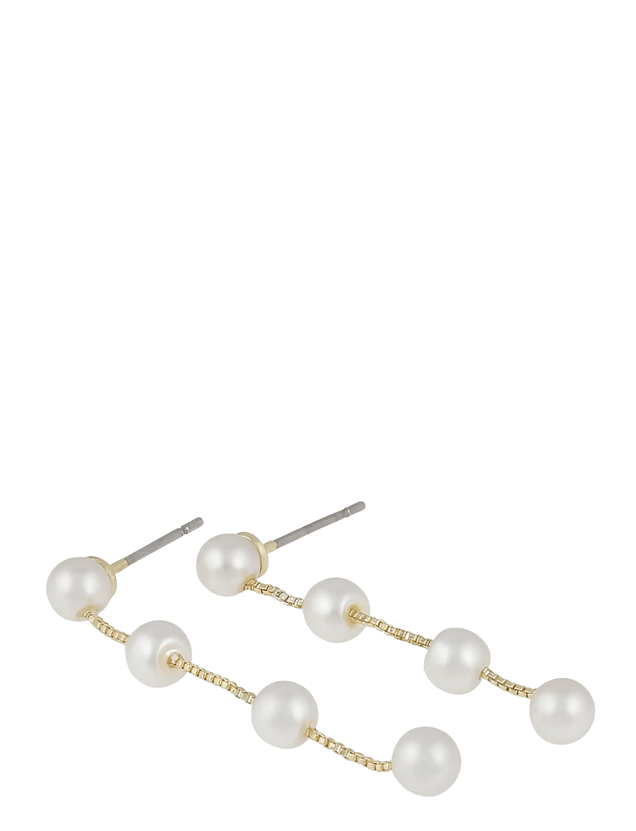 SNÖ of Sweden - Karan chain ear g/white-Onesize - hengende øredobber - g/white - 2