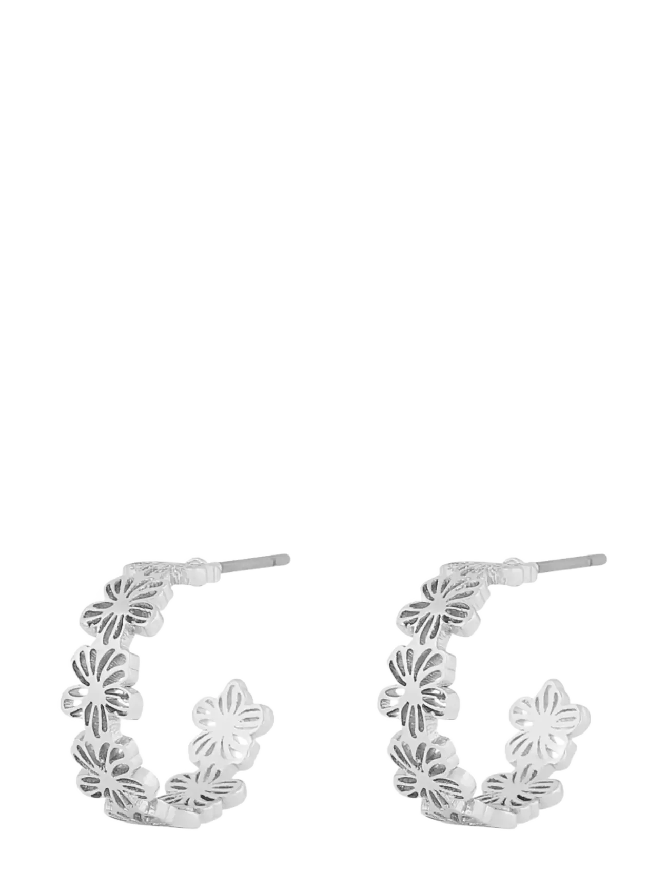 SNÖ of Sweden Flora daisy small oval ear plain s-Onesize - Festtøj - PLAIN S / silver