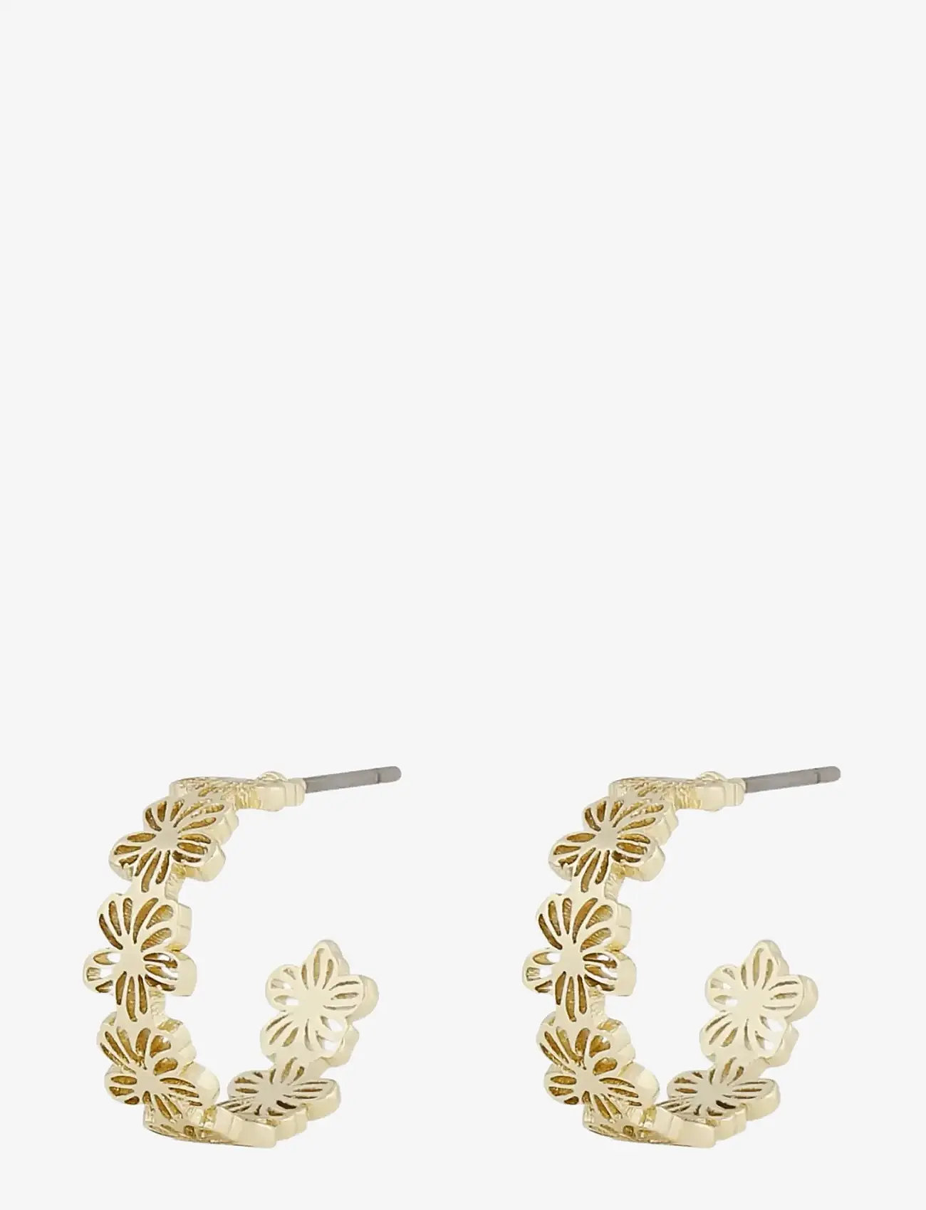 SNÖ of Sweden - Flora daisy small oval ear plain g-Onesize - hoops - plain g - 1