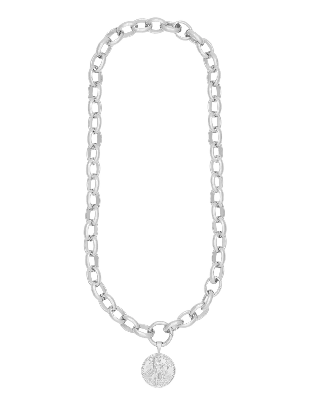 SNÖ of Sweden Rule big coin neck 50 plain s-50 cm - Statement-halskjeder - PLAIN S / silver