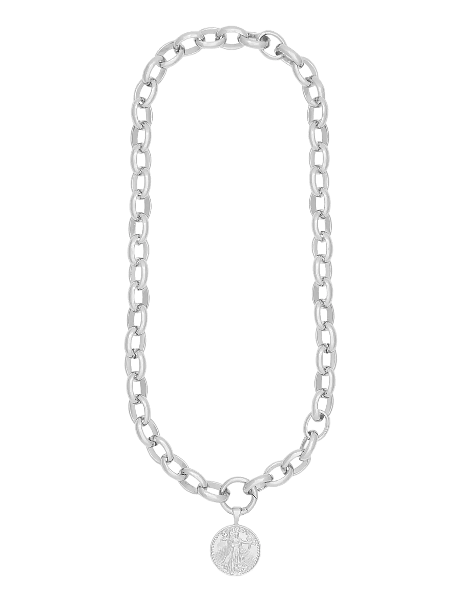 SNÖ of Sweden - Rule big coin neck 50 plain s-50 cm - naszyjniki łańcuszkowe - plain s - 1